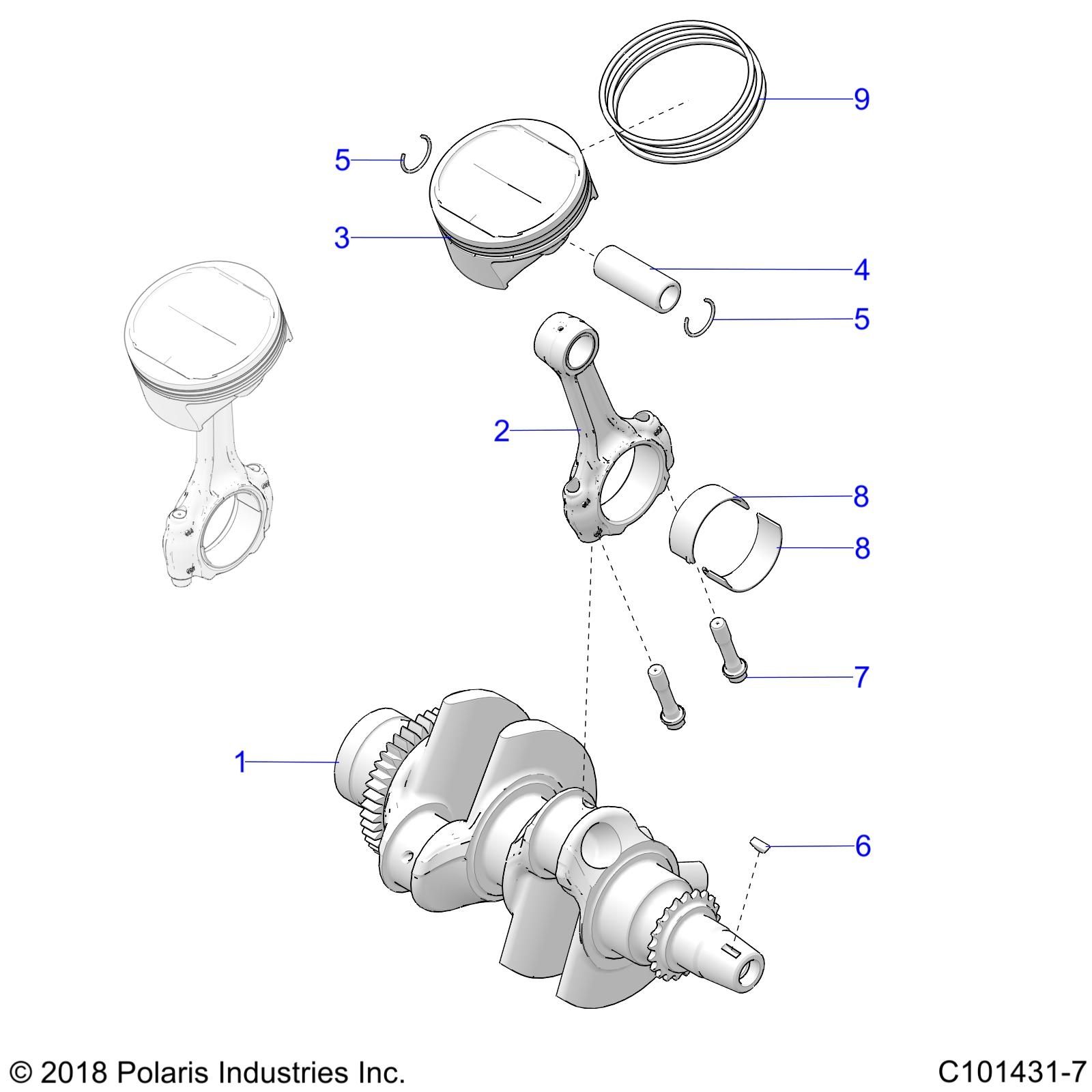 Moteur Vilebrequin Et Piston Pour Sportsman Xp Esprit