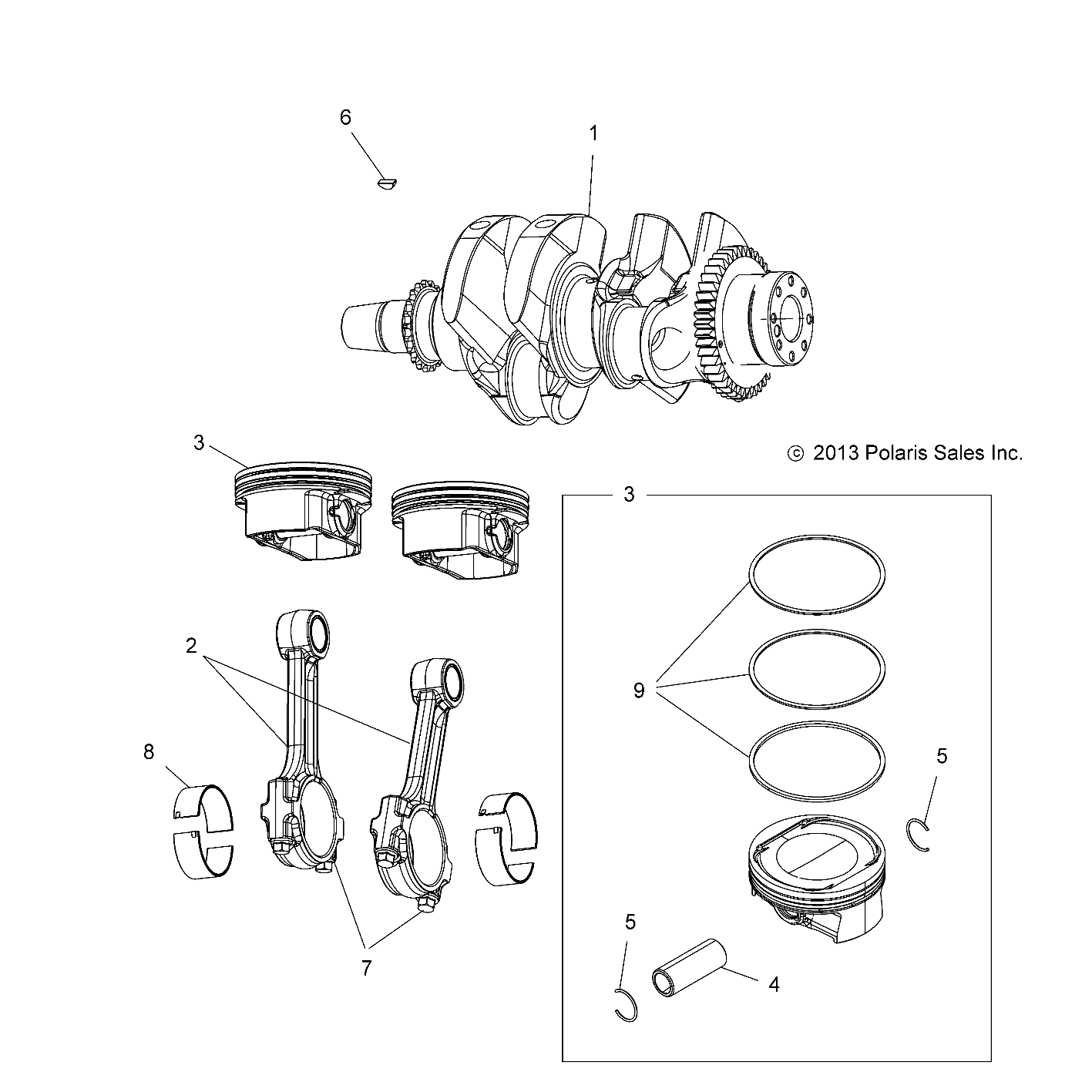 Moteur Vilebrequin Et Piston Pour Sportsman Xp Tractor Esprit