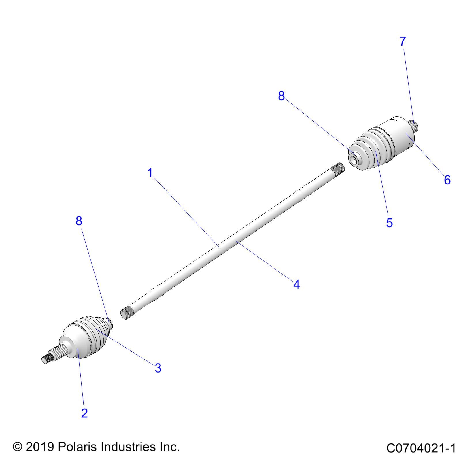 TRANSMISSION DEMI ARBRE ARRIERE POUR RZR TURBO S 2020 Esprit POLARIS