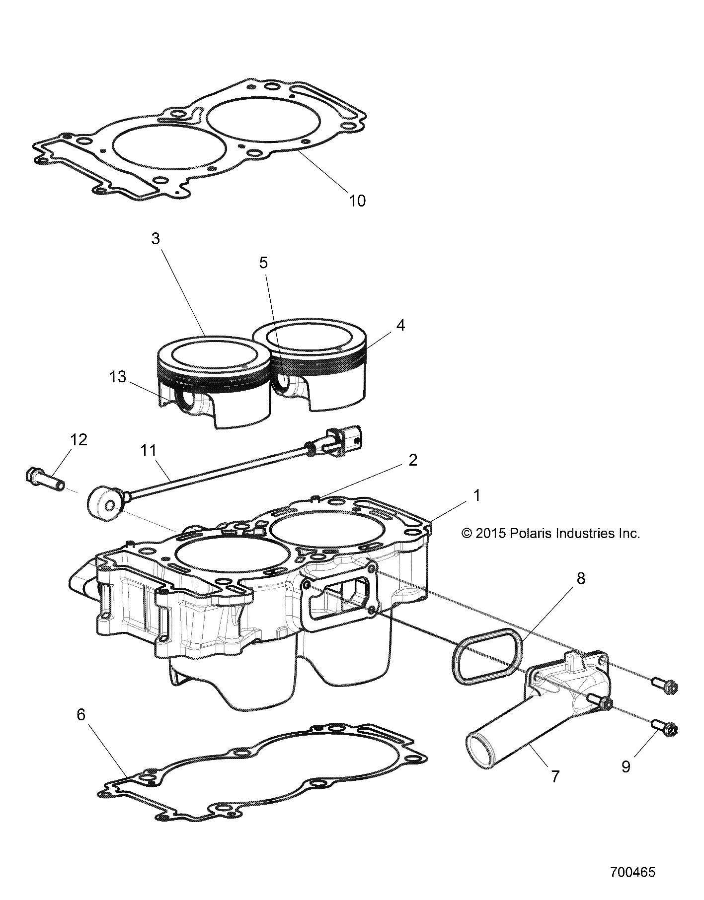 MOTEUR CYLINDRE ET PISTON POUR RZR XP 4 TURBO 2016 Esprit POLARIS