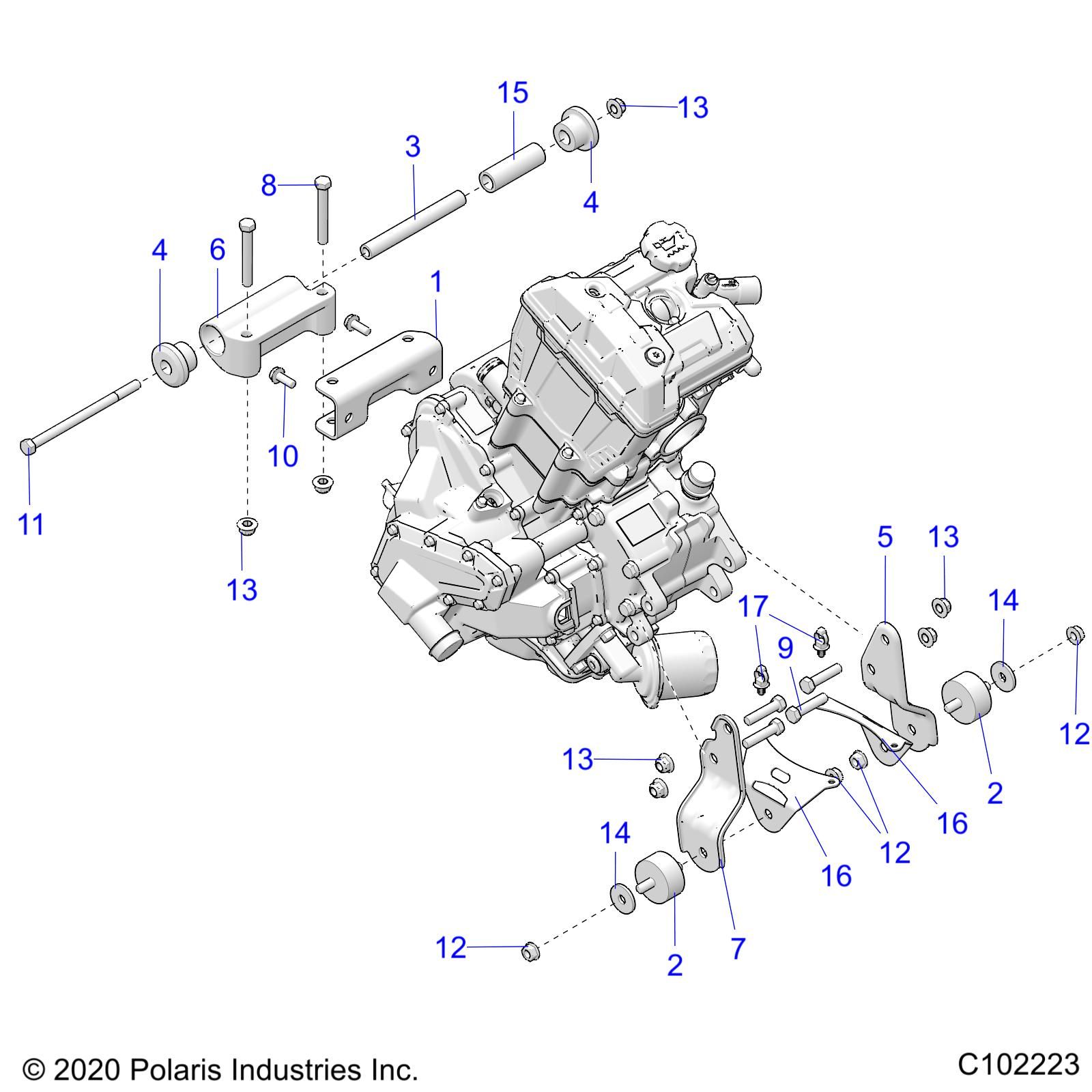 MOTEUR MONTAGE POUR SPORTSMAN 570 EPS EUZUG TRACTOR 2022