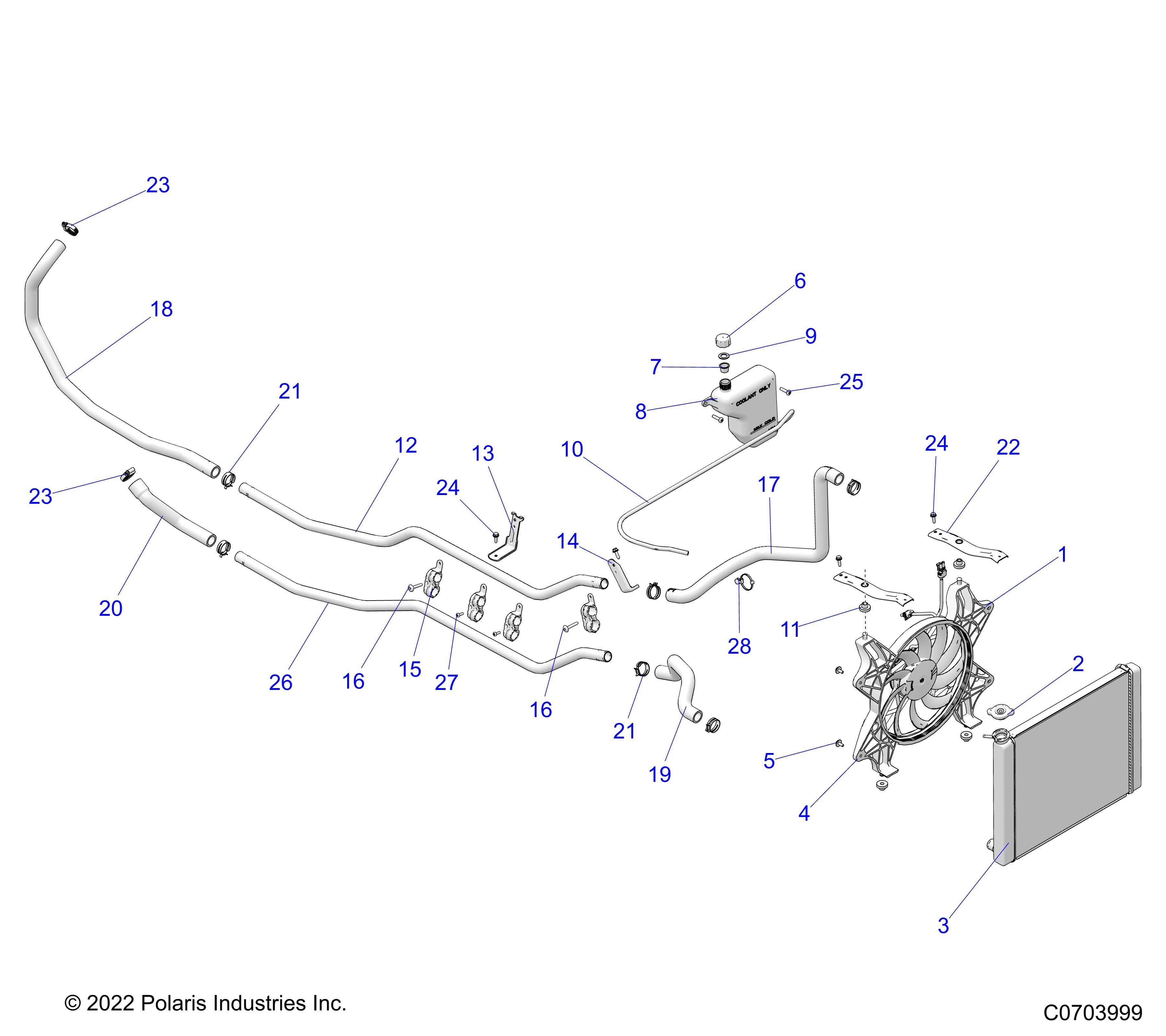 MOTEUR SYSTEME DE REFROIDISSEMENT POUR GENERAL 1000 DELUXE TRACTORZUG 2024