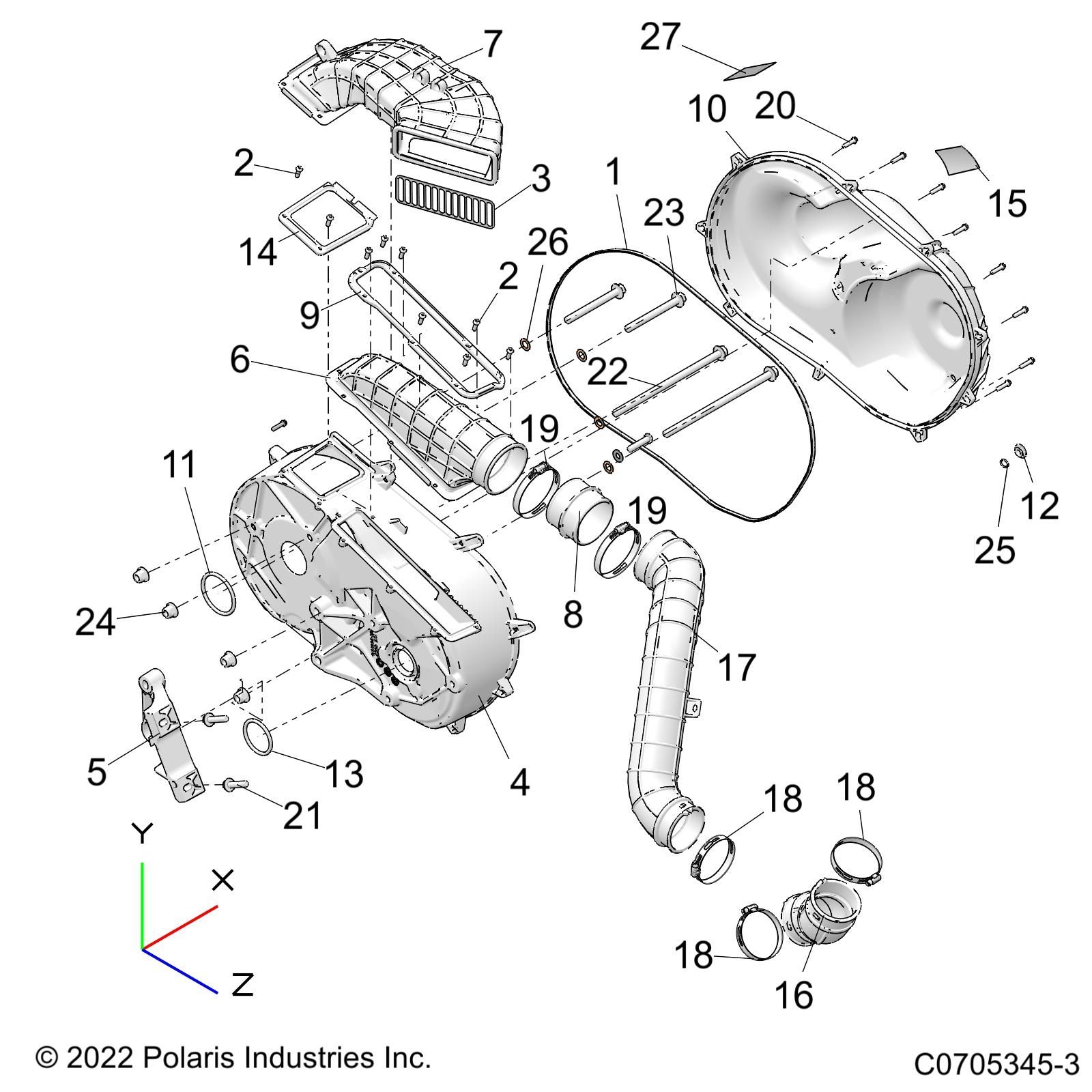 TRANSMISSION CARTER DEMBRAYAGE POUR RANGER XP 1000 MD 2025