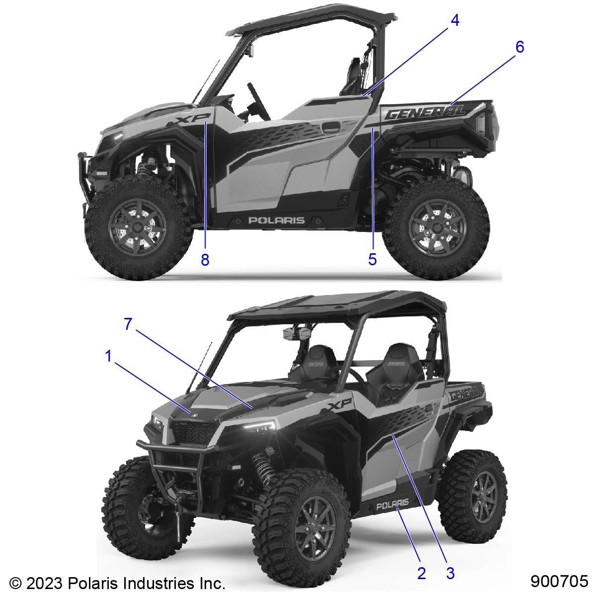 CARROSSERIE AUTOCOLLANTS POUR GENERAL XP 1000 ULTIMATE 2024