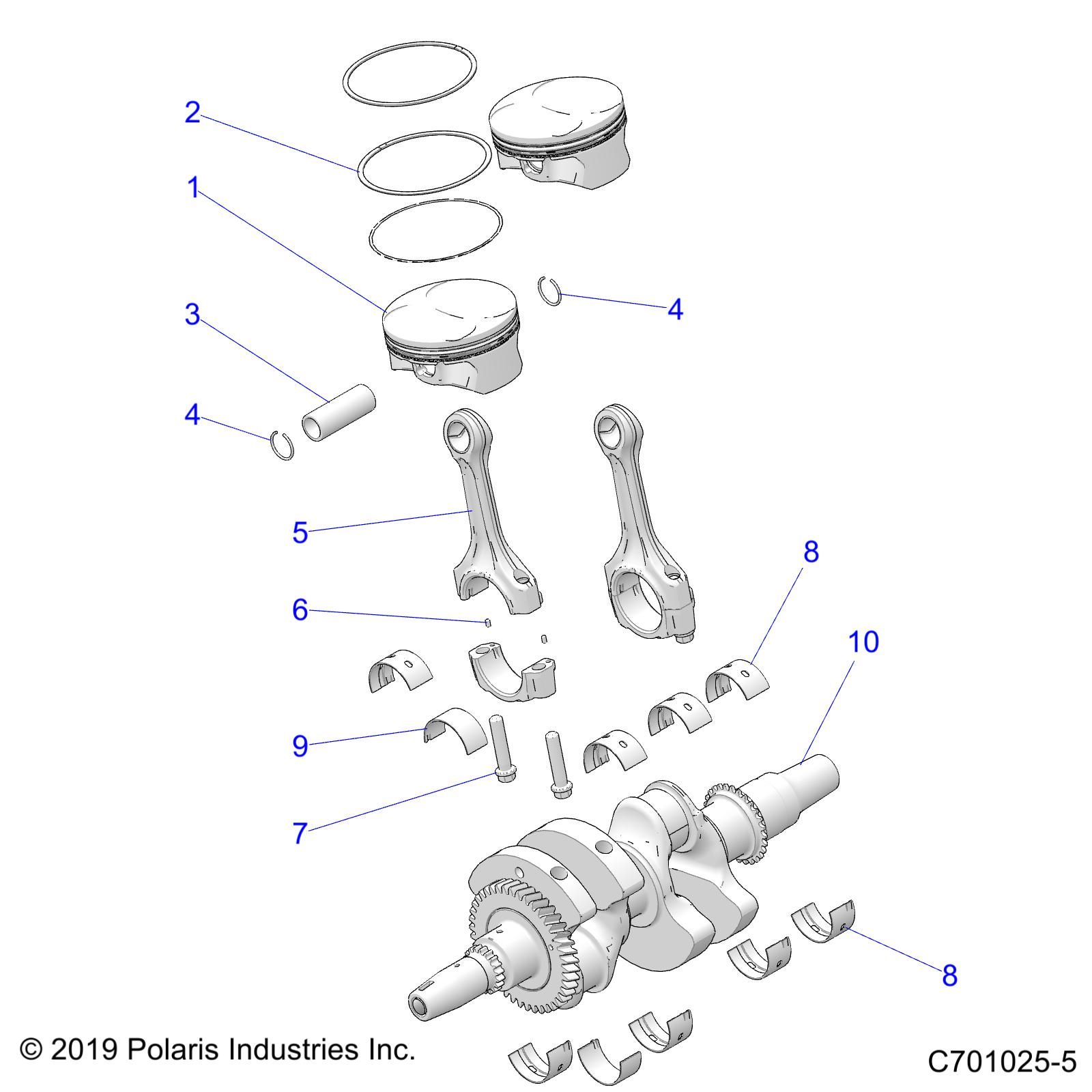 MOTEUR VILEBREQUIN ET PISTON POUR RZR TRAIL S 900 60 INCH ALL OPTIONS 2020