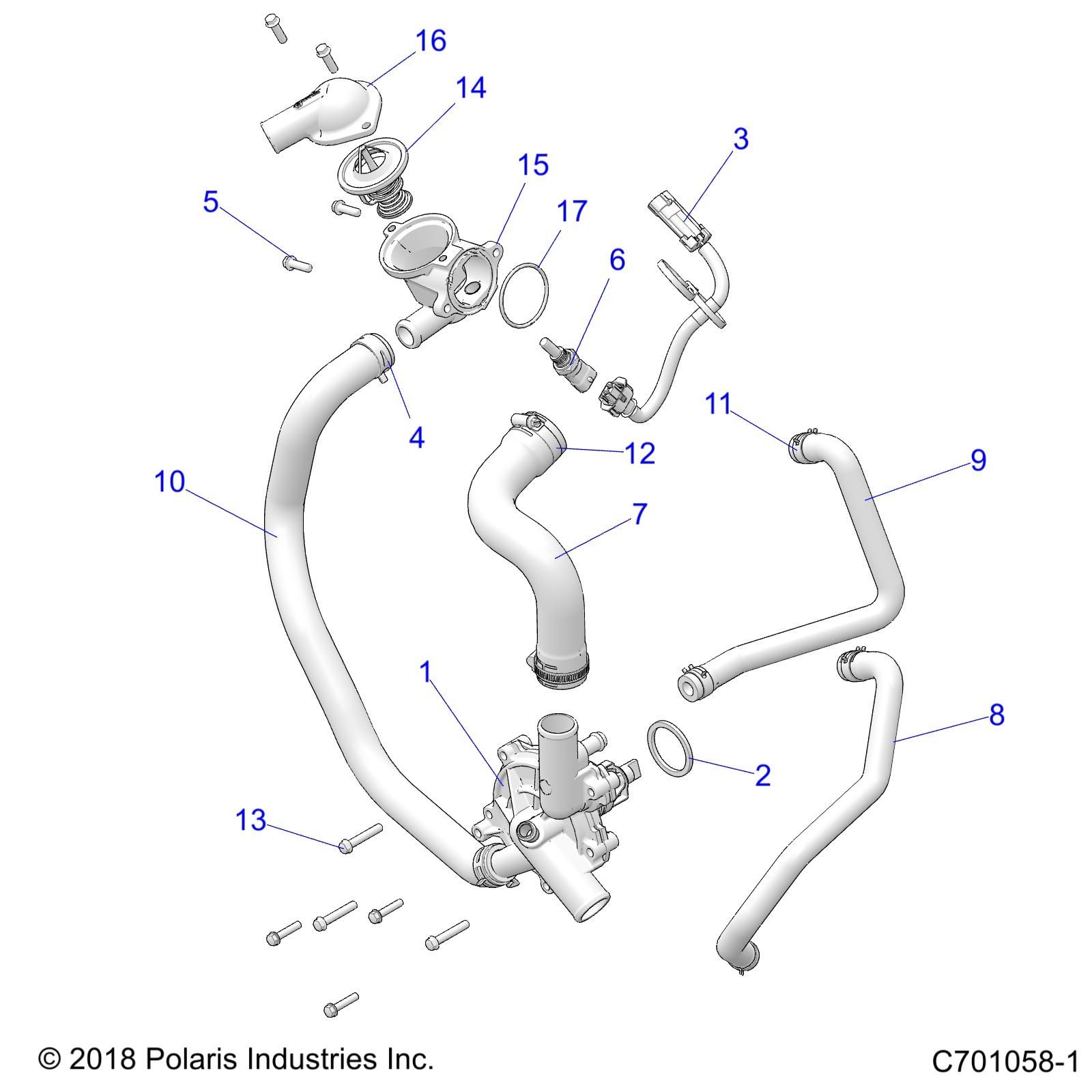 MOTEUR POMPE A EAU ET BYPASS POUR RZR XP 1000 PREMIUM RIDE COMMAND 2023