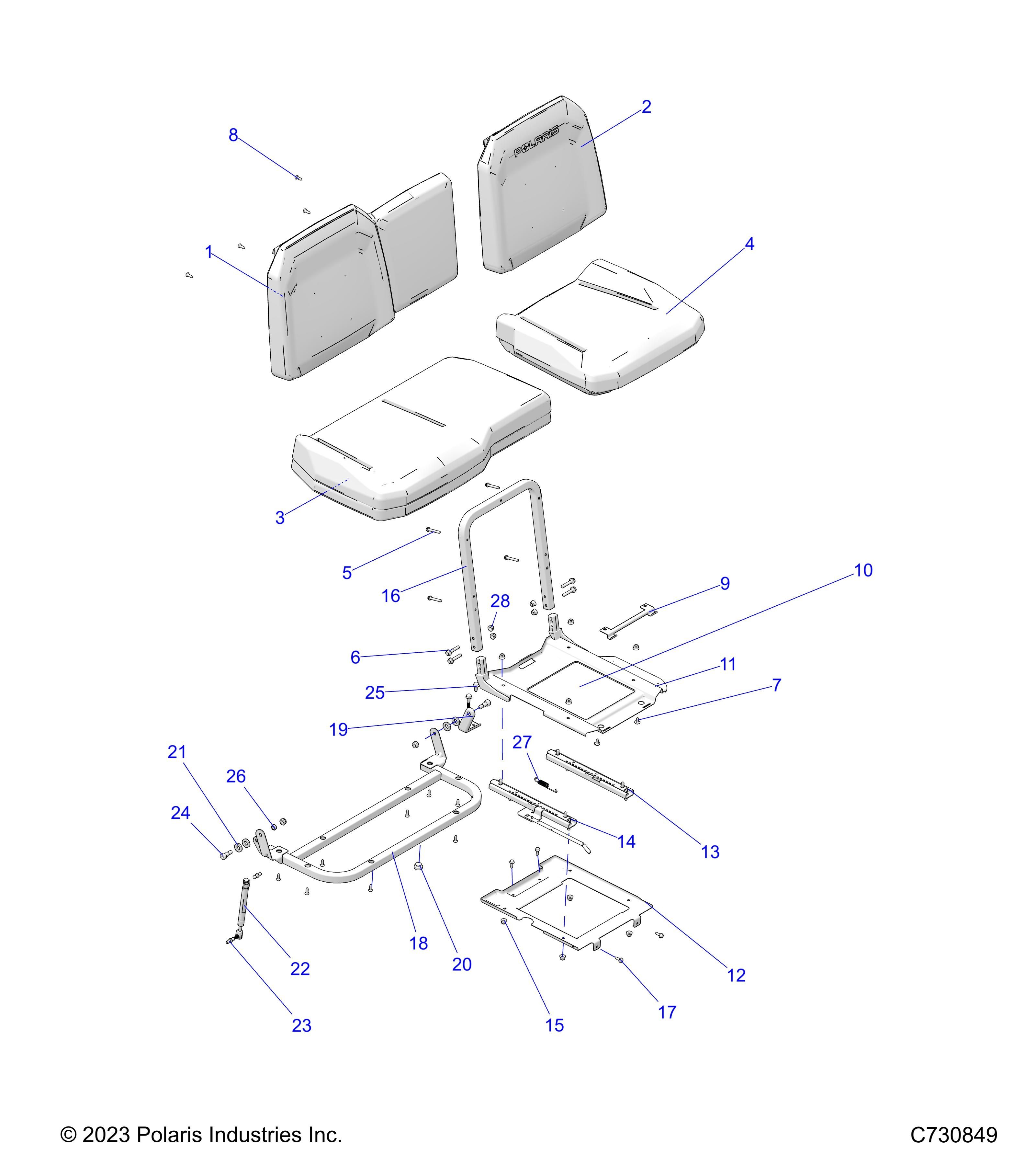 CARROSSERIE SIEGE ASM ET GLISSIERES POUR RANGER XP 1000 PS HD 2025