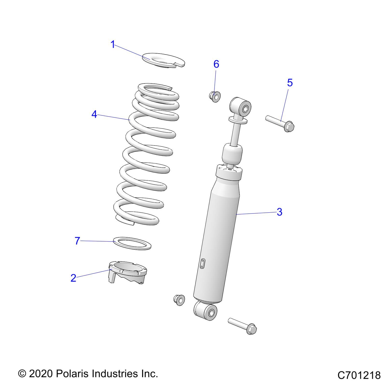 SUSPENSION FRONT SHOCK MOUNTING POUR RANGER XP 1000 EPS ISRL R02 2023