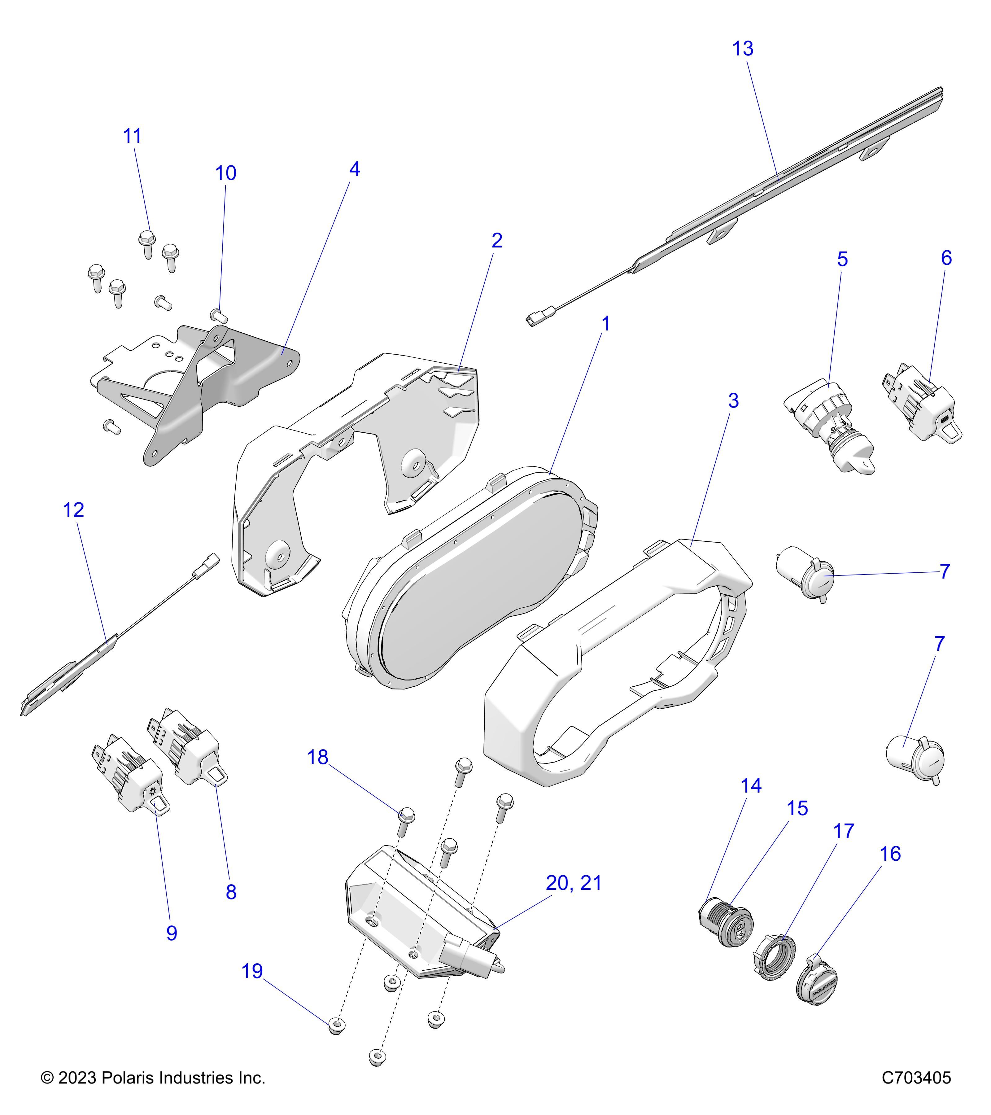 ELECTRIQUE INSTRUMENTS DU TABLEAU DE BORDS ET CONTROLEURS POUR RZR PRO R 4 PREMIUM 2024