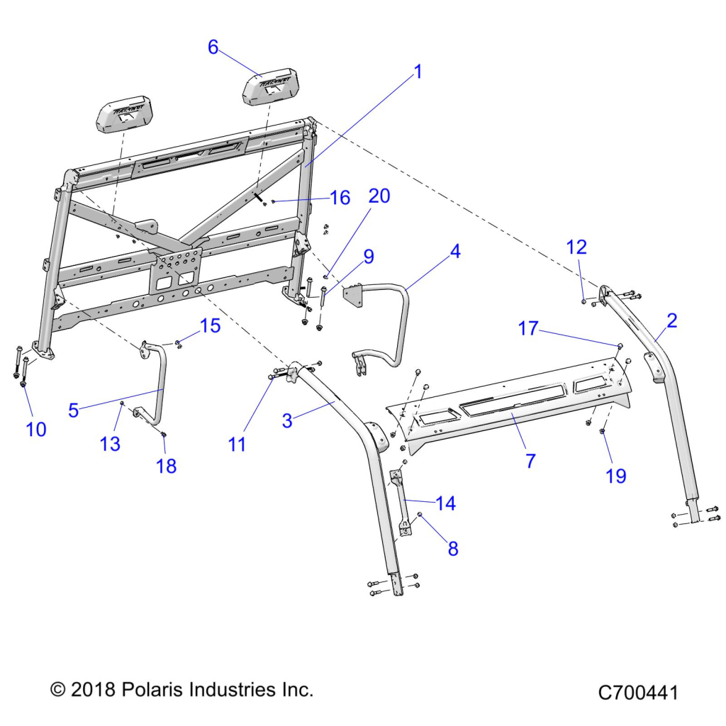 CHASSIS CAB FRAME POUR RANGER 1000 PREMIUM PS FULL SIZE 2022