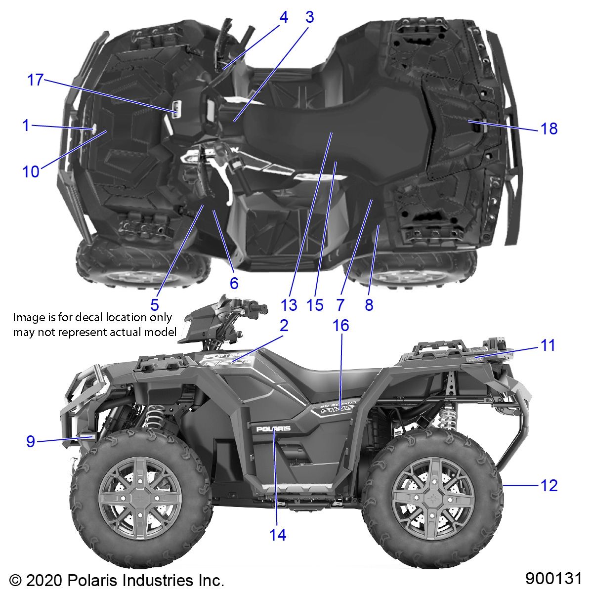 CARROSSERIE AUTOCOLLANTS POUR SPORTSMAN XP 1000 48 TRAIL PACKAGE 2023