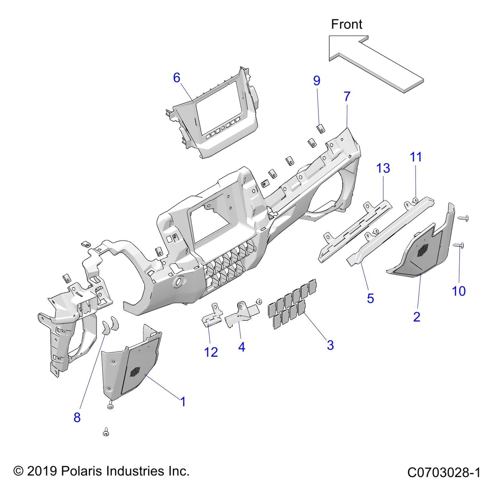 CARROSSERIE TABLEAU DE BORDS INFERIEUR POUR RZR PRO R4 RC 2023