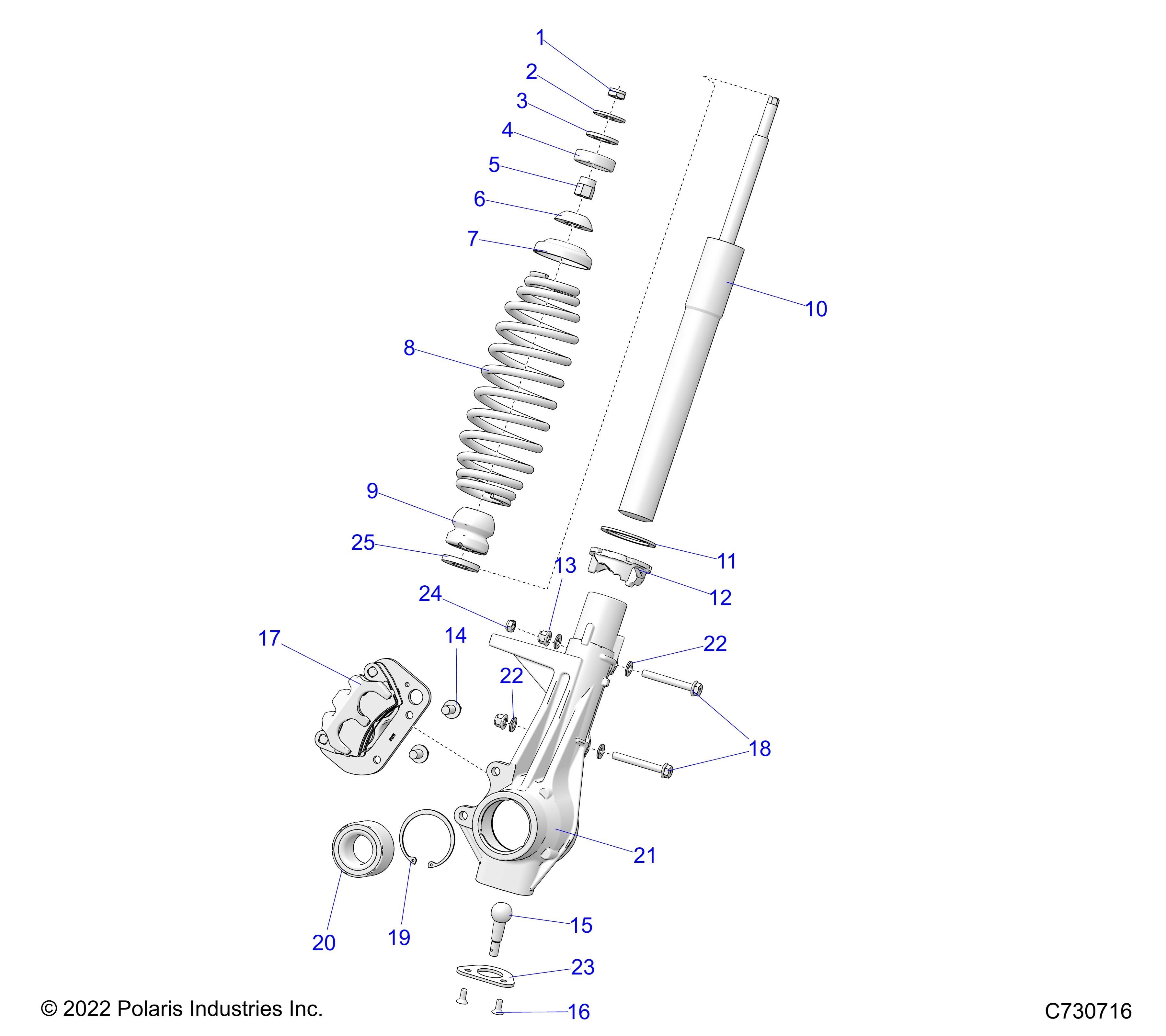 SUSPENSION FRONT STRUT POUR RANGER 570 FULL SIZE R01 2023