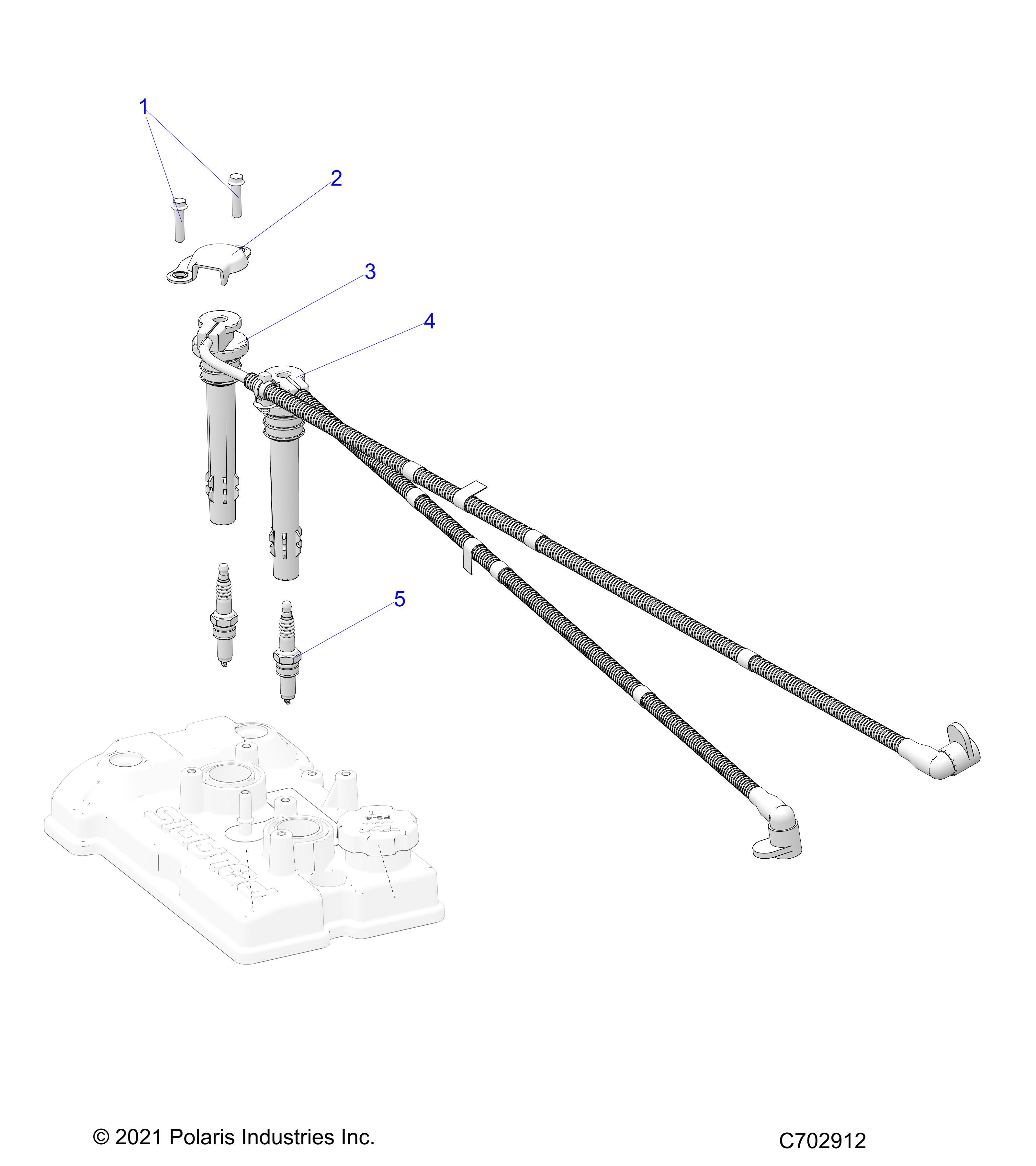 ENGINE IGNITION COILS AND SPARKPLUGS POUR RZR XP 1000 SPORT MIC R02 2024