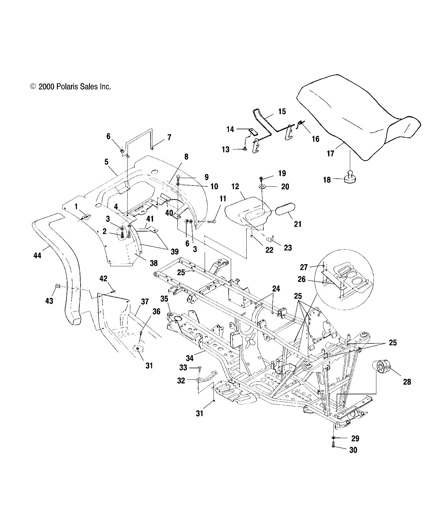 CARROSSERIE ARRIERE CABINE ET SIEGE POUR DIESEL 2000