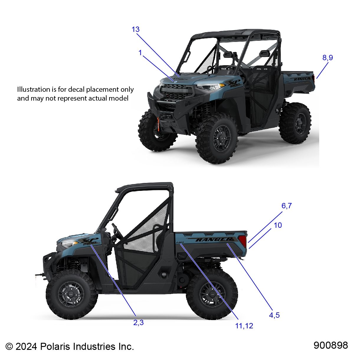 CARROSSERIE AUTOCOLLANTS DESIGN POUR RANGER XP 1000 PS HD 2025