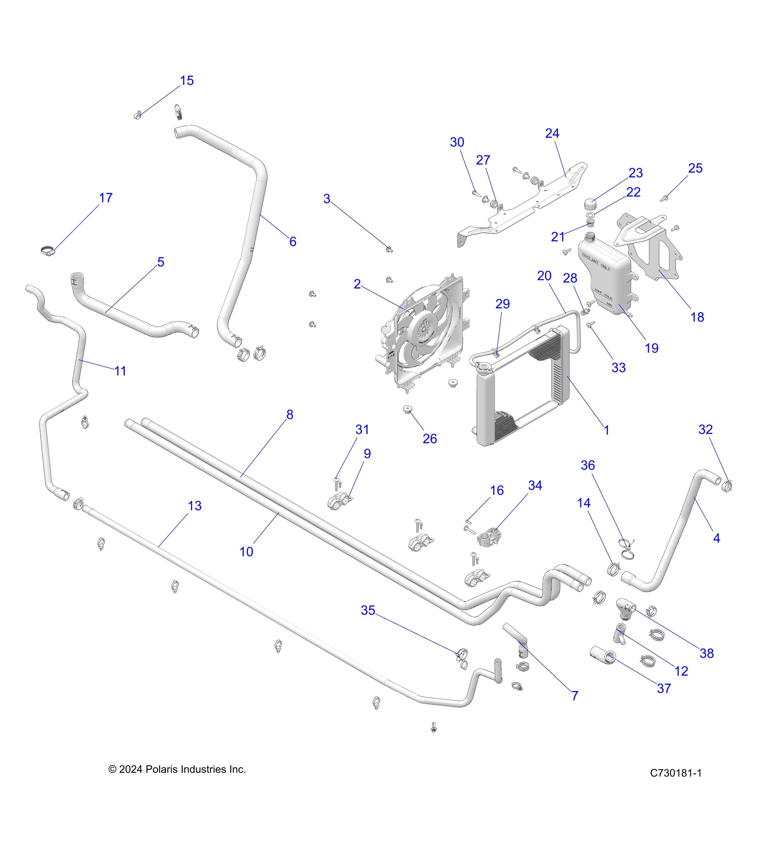 MOTEUR SYSTEME DE REFROIDISSEMENT POUR RANGER 570 CREW NSTR 2024