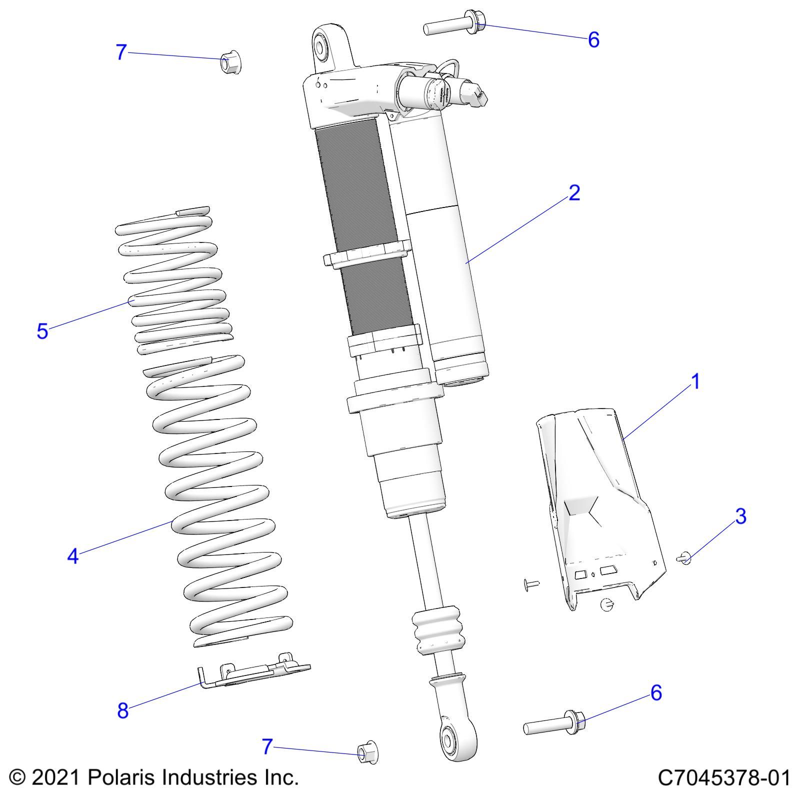 SUSPENSION REAR SHOCK MOUNTING POUR RZR PRO R4 LV R01 2023