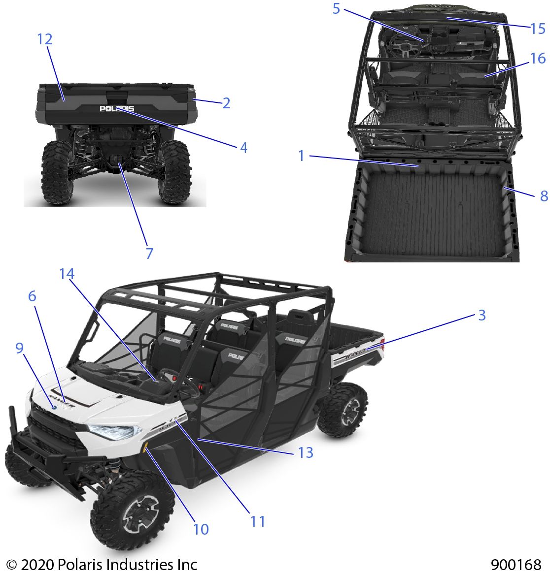 CARROSSERIE AUTOCOLLANTS POUR RANGER CREW XP1000 RC 2020