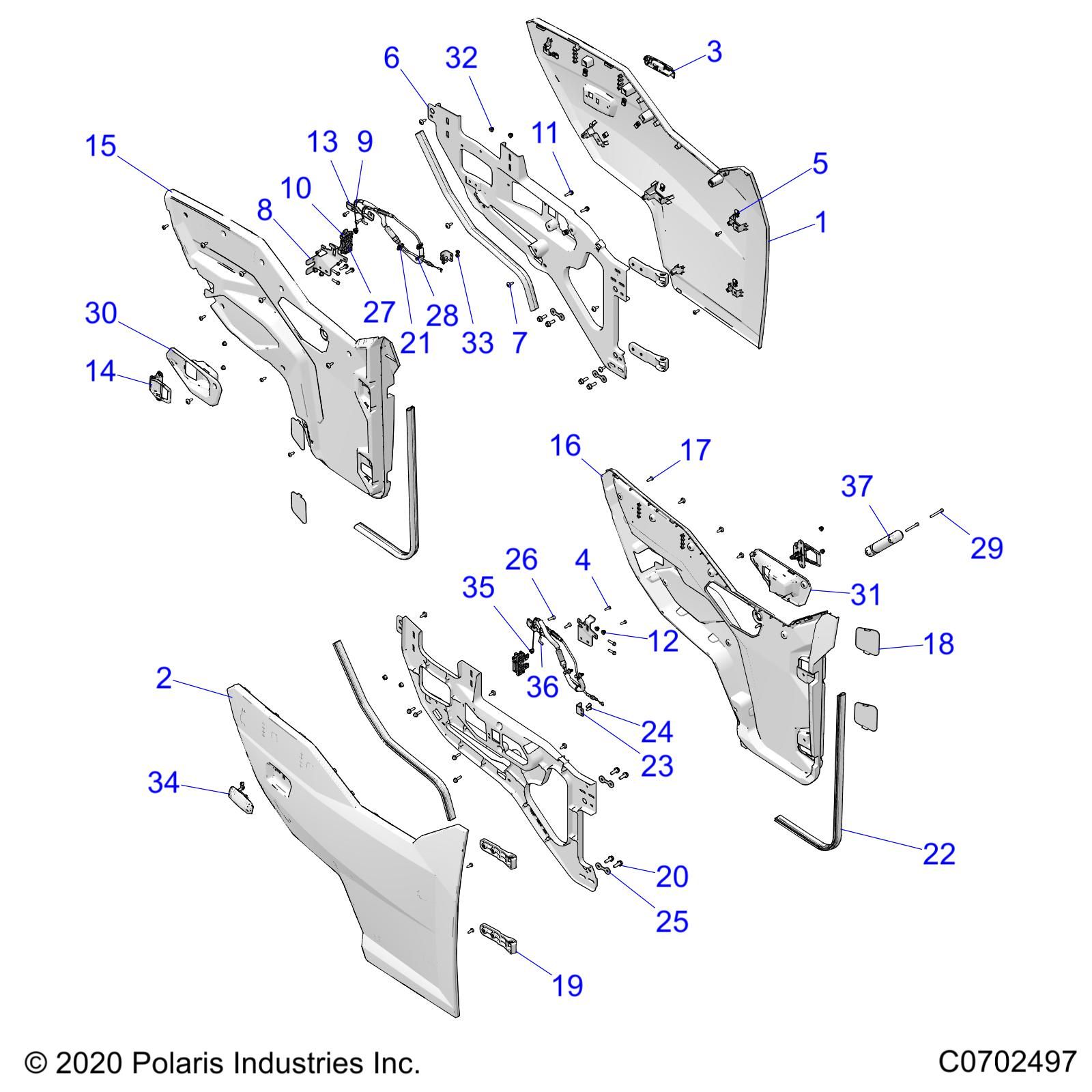 CARROSSERIE PORTIERES POUR GENERAL 1000 PREMIUM EPS 2021