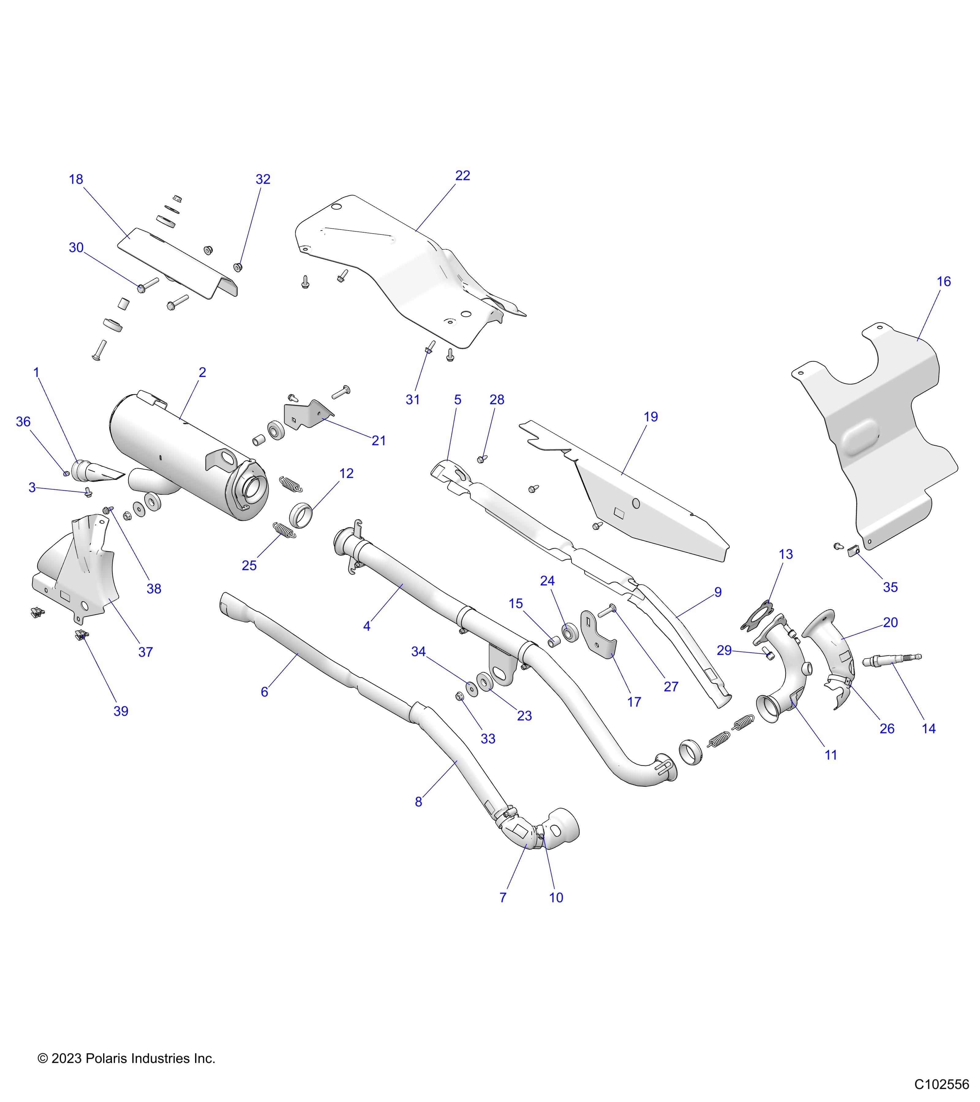 MOTEUR ECHAPPEMENT POUR SPORTSMAN 570 EPS EUZUG TRACTOR 2024