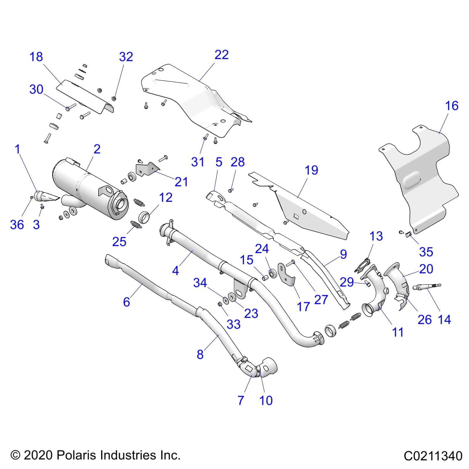 MOTEUR ECHAPPEMENT POUR SPORTSMAN 570 UTILITY 2024