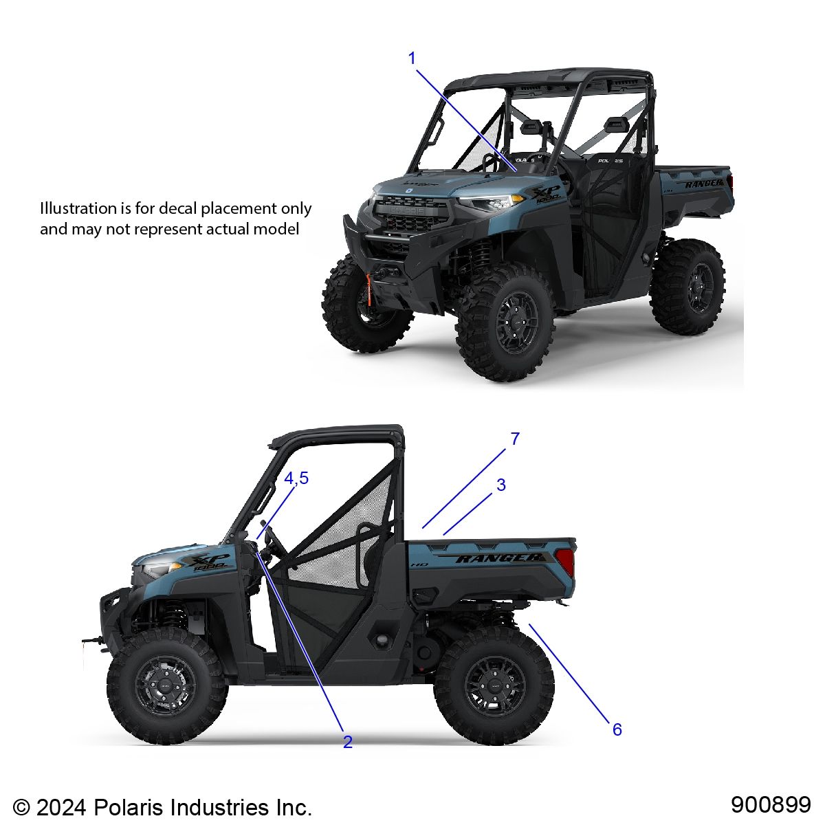 CARROSSERIE AUTOCOLLANTS GENERAL POUR RANGER XP 1000 MD 2025