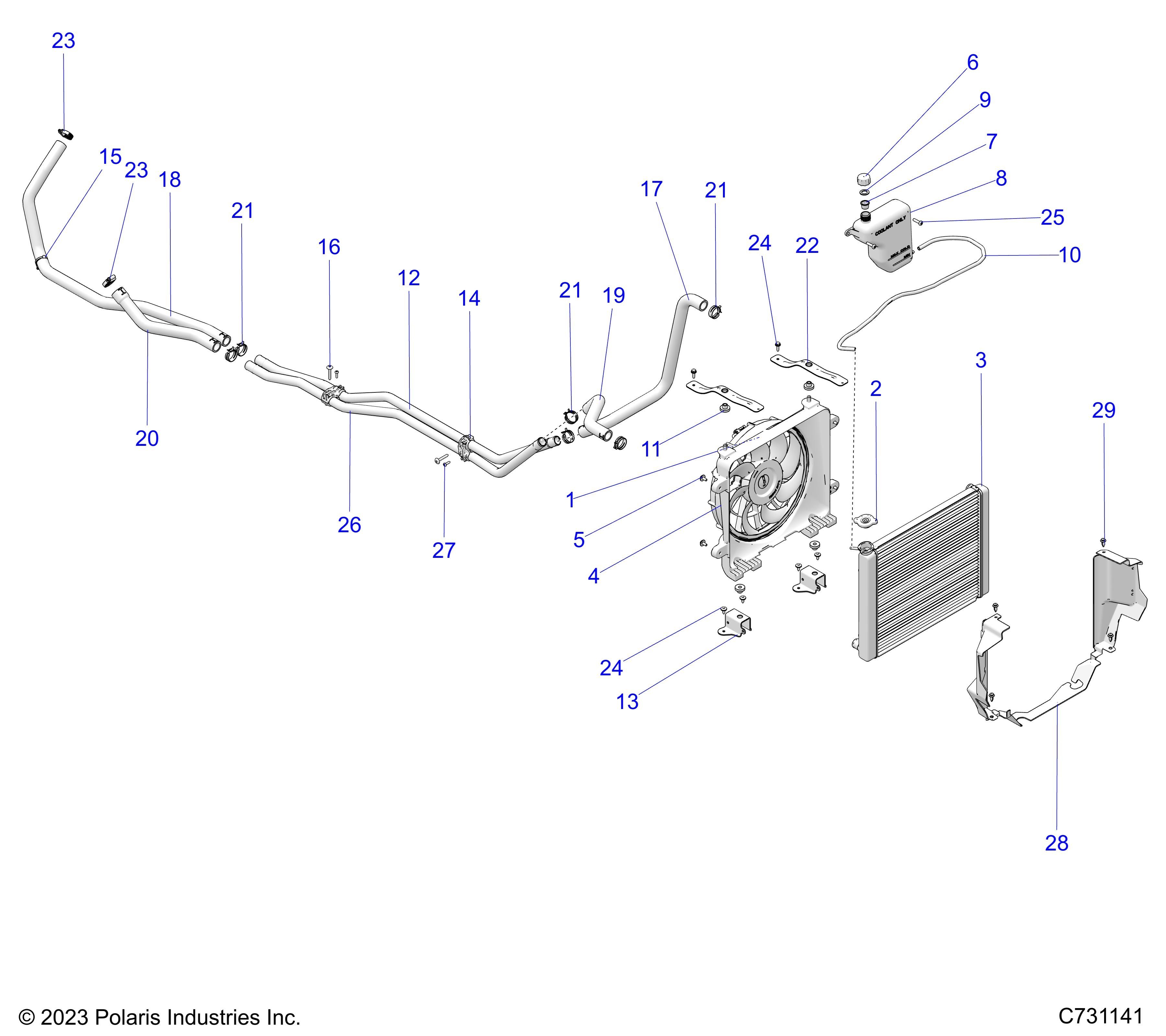 MOTEUR SYSTEME DE REFROIDISSEMENT POUR RANGER XP 1000 ISRAEL 2025