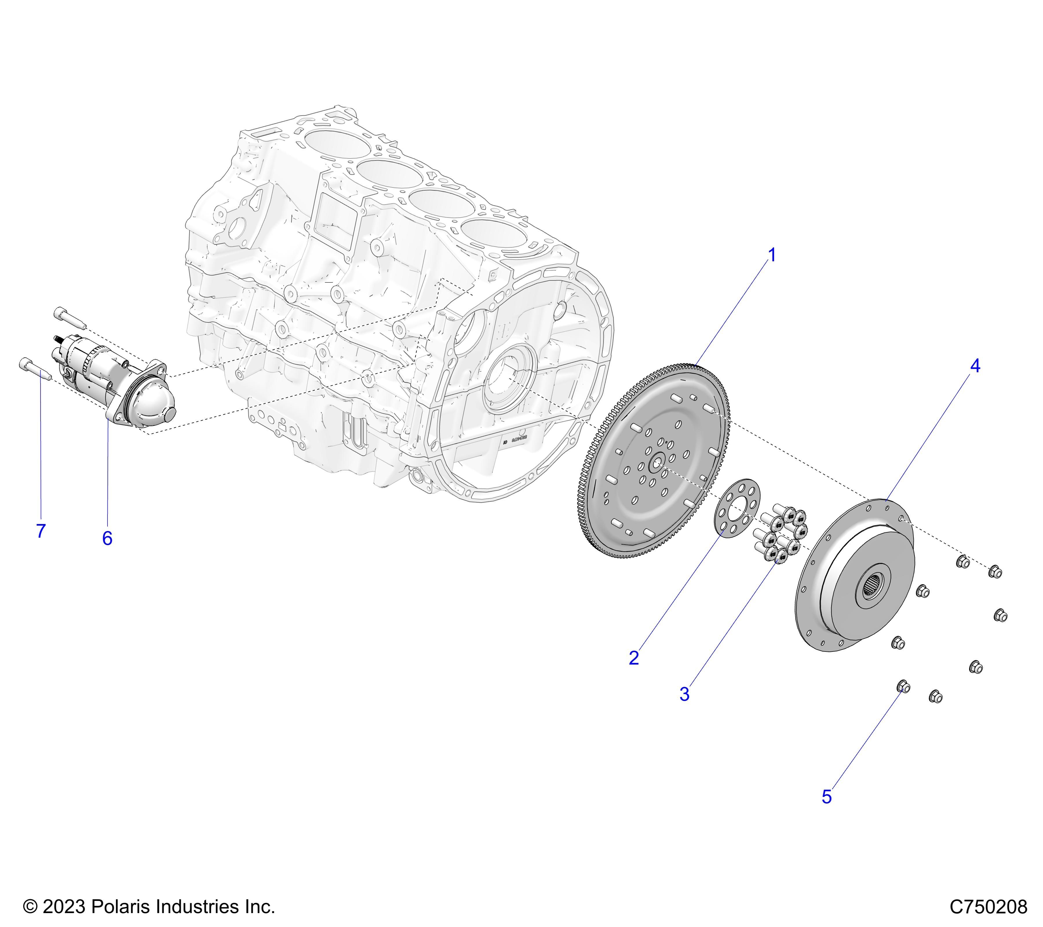 MOTEUR DEMARREUR VOLANT MOTEUR ET ASSOCIES POUR RZR PRO R FACTORY ARMORED LE ULTIMATE 2025