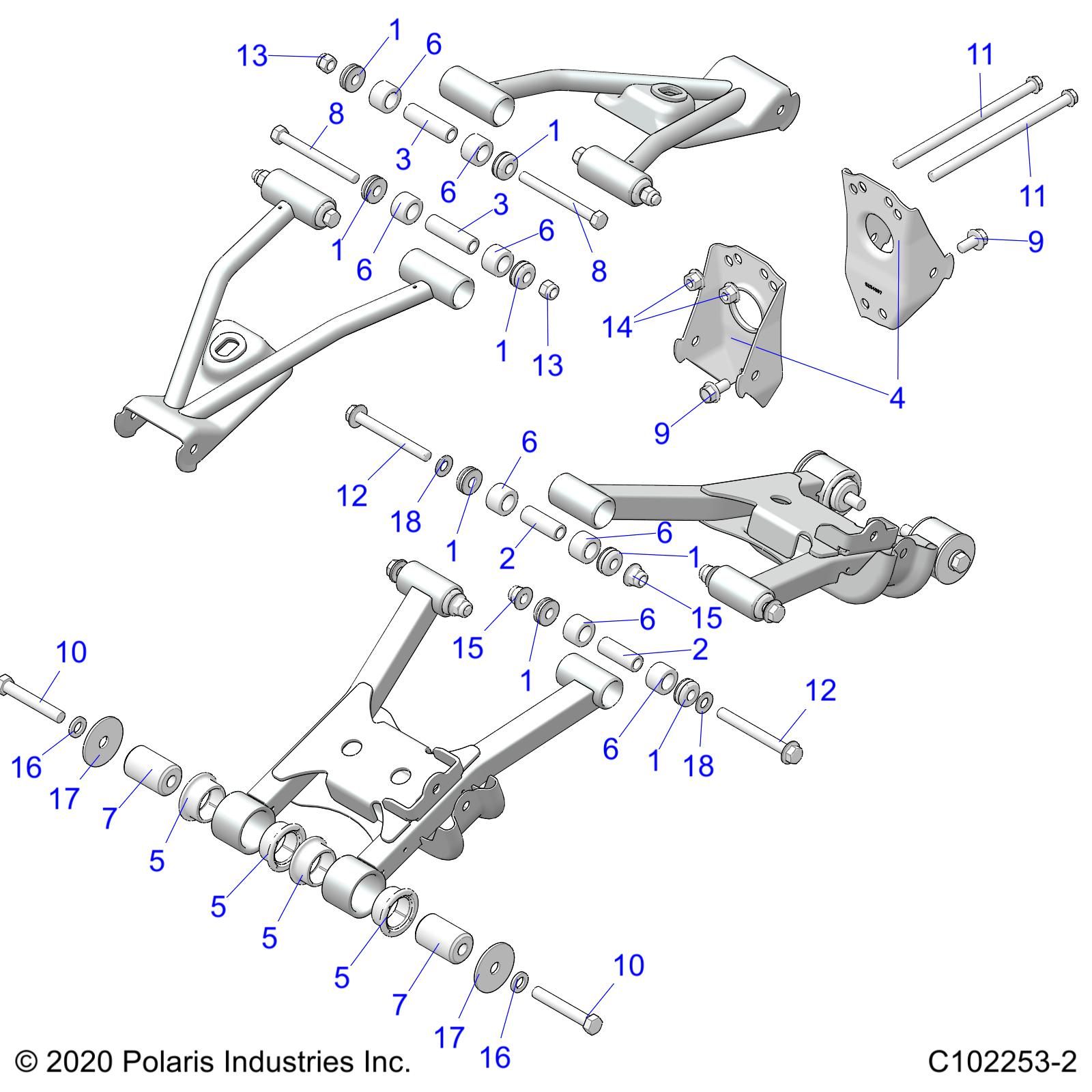 SUSPENSION REAR CONTROL ARM MOUNTING POUR SPORTSMAN 450 HO 50S R01 2023