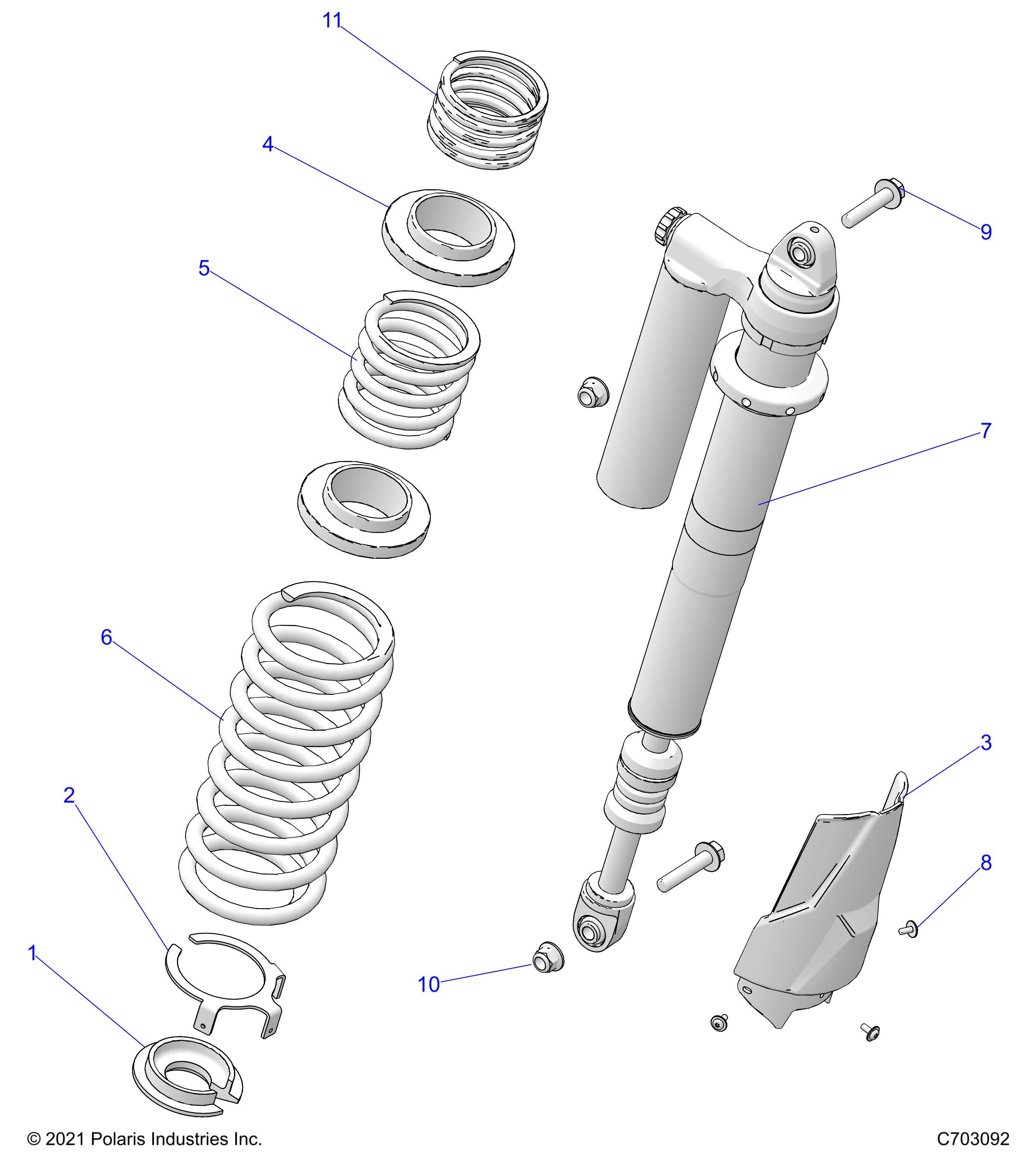 SUSPENSION REAR SHOCK MOUNTING POUR RZR XP 4 1000 PREMIUM EVAP R01 2024