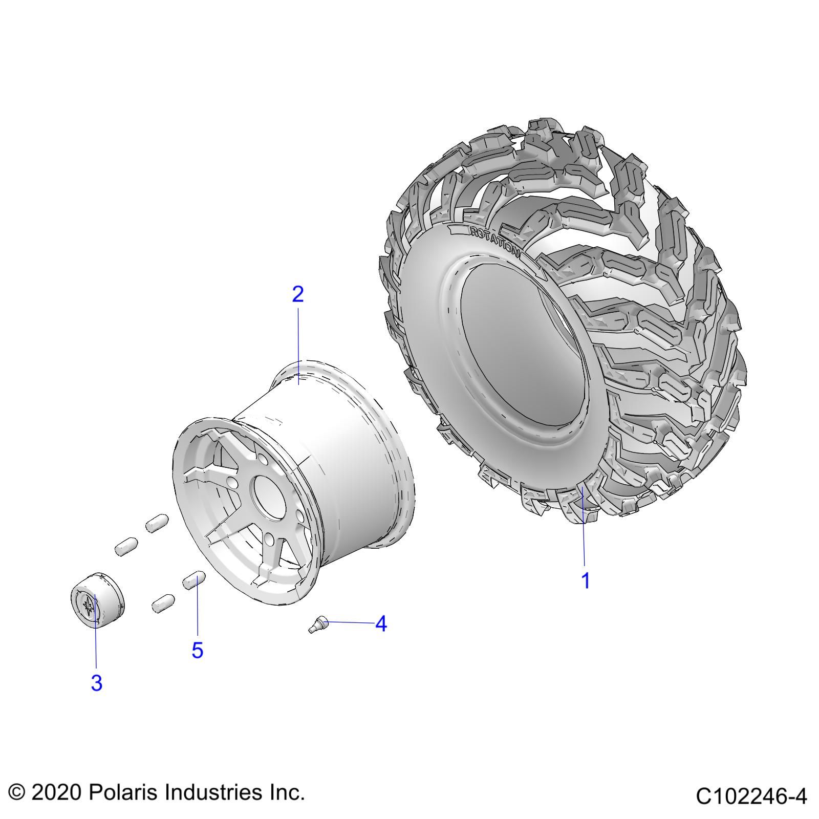 ROUES PNEU ARRIERE POUR SPORTSMAN 570 6X6 EPS LE EU 2023