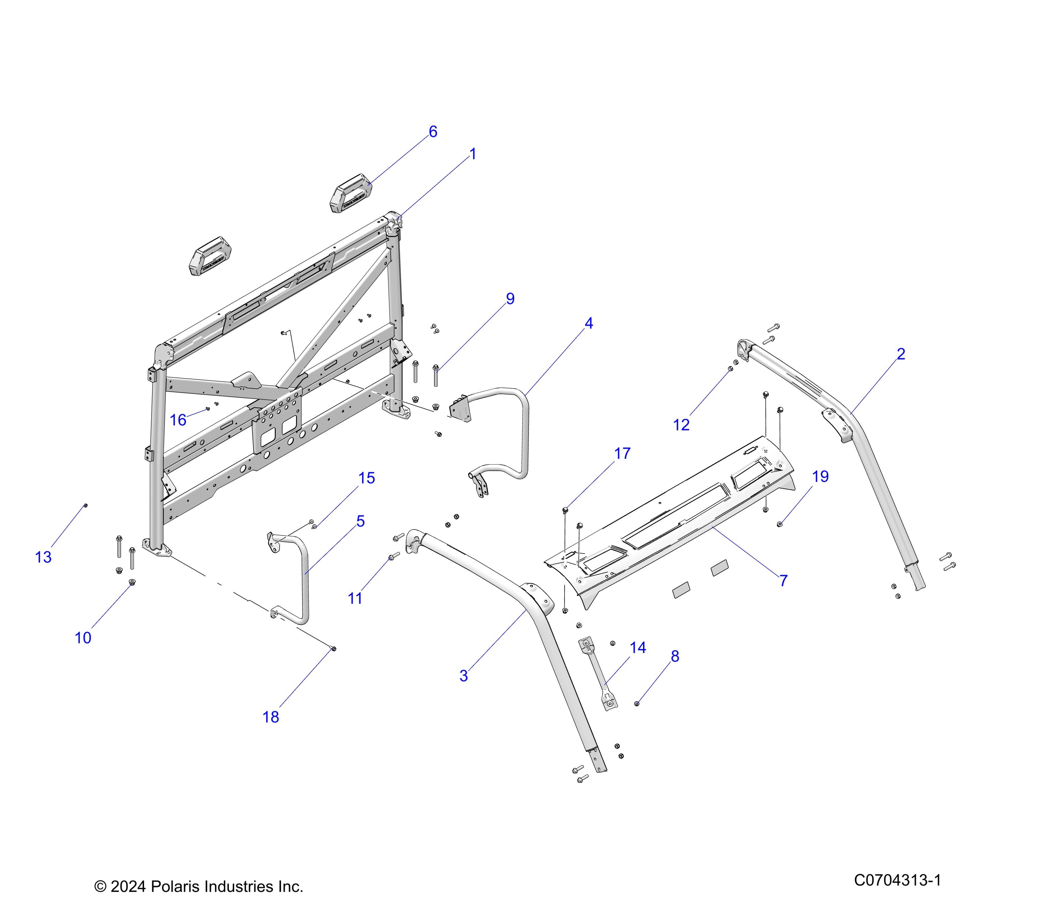 CHASSIS CADRE CABINE POUR RANGER XP 1000 PS HD 2024