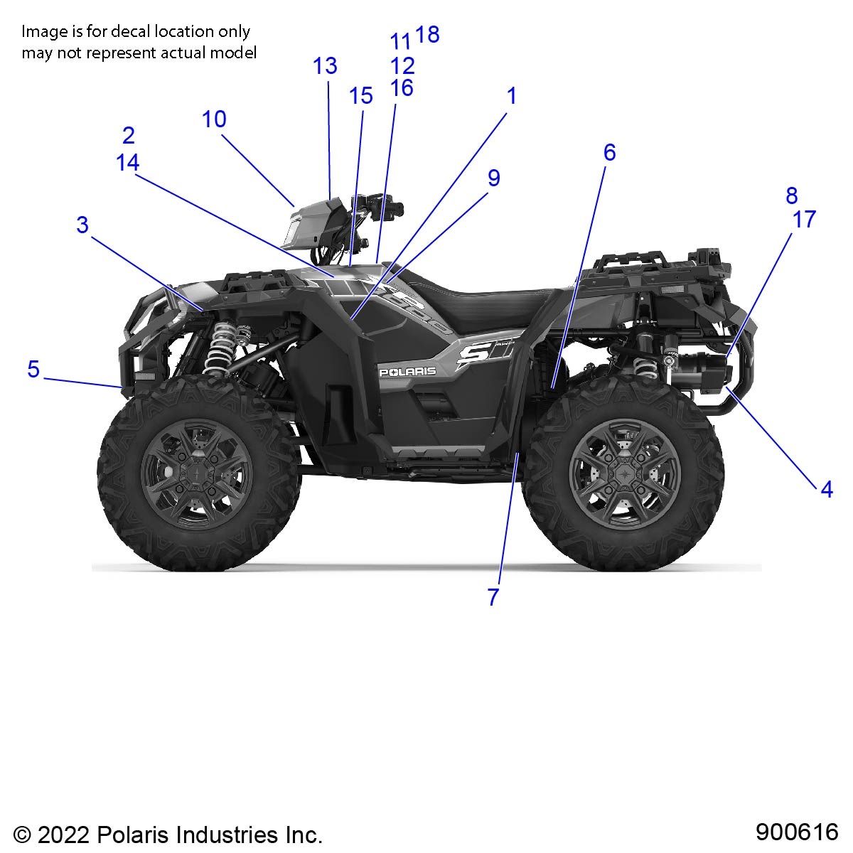 CARROSSERIE AUTOCOLLANTS POUR SPORTSMAN XP 1000 EPS 48 EU 3PC 2023