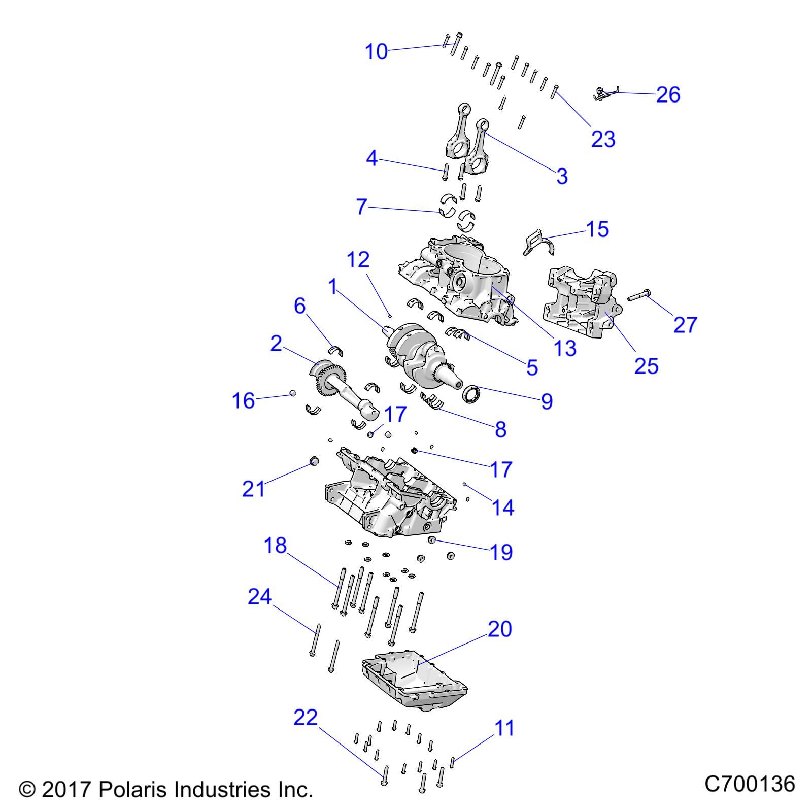 MOTEUR CARTER MOTEUR ET VILEBREQUIN POUR GENERAL 4 1000 DELUXE 2021