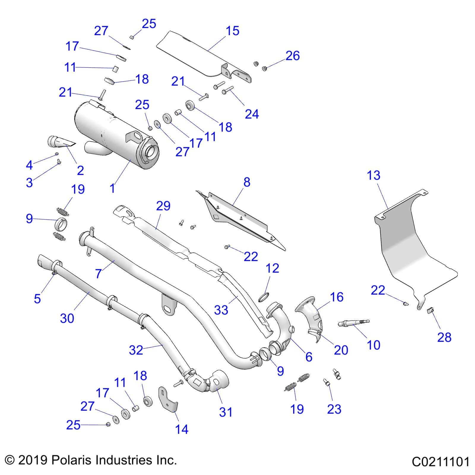 MOTEUR ECHAPPEMENT POUR SPORTSMAN TOURING 570 EPS TRACTOR 2022