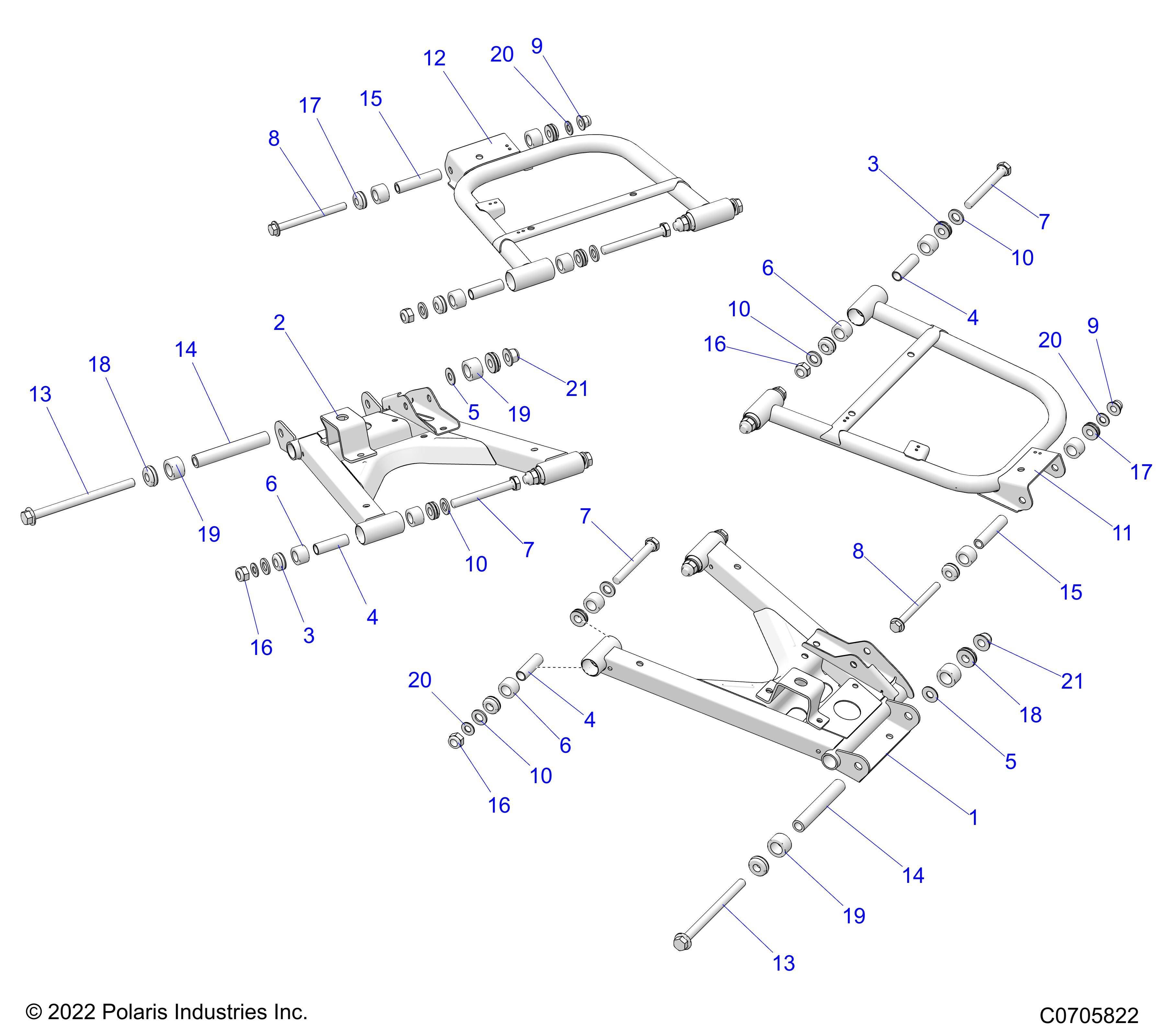 SUSPENSION REAR CONTROL ARMS POUR RANGER XP 1000 EPS ISRL R02 2023