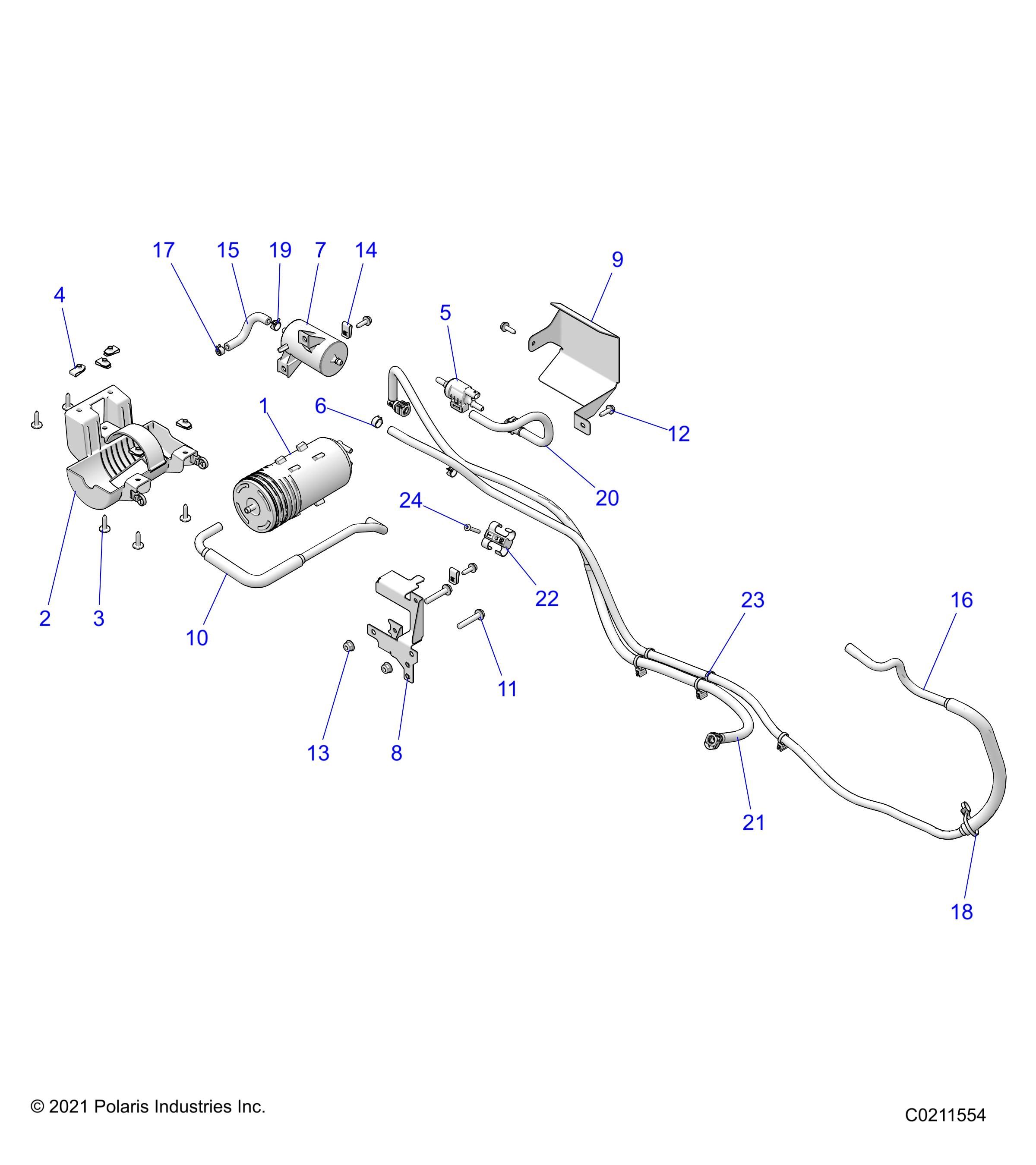 MOTEUR CIRCUIT DE CARBURANT RESERVOIR DE CARBURANT SYSTEME EVAP POUR SPORTSMAN 570 PREMIUM 2024