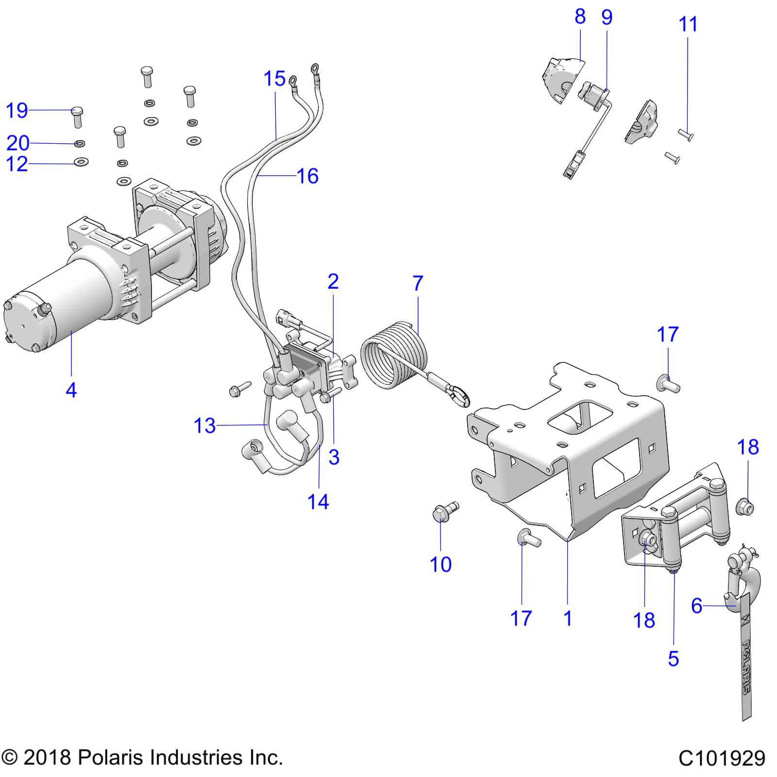 CHASSIS TREUIL POUR SPORTSMAN X2 570 EPS 2019