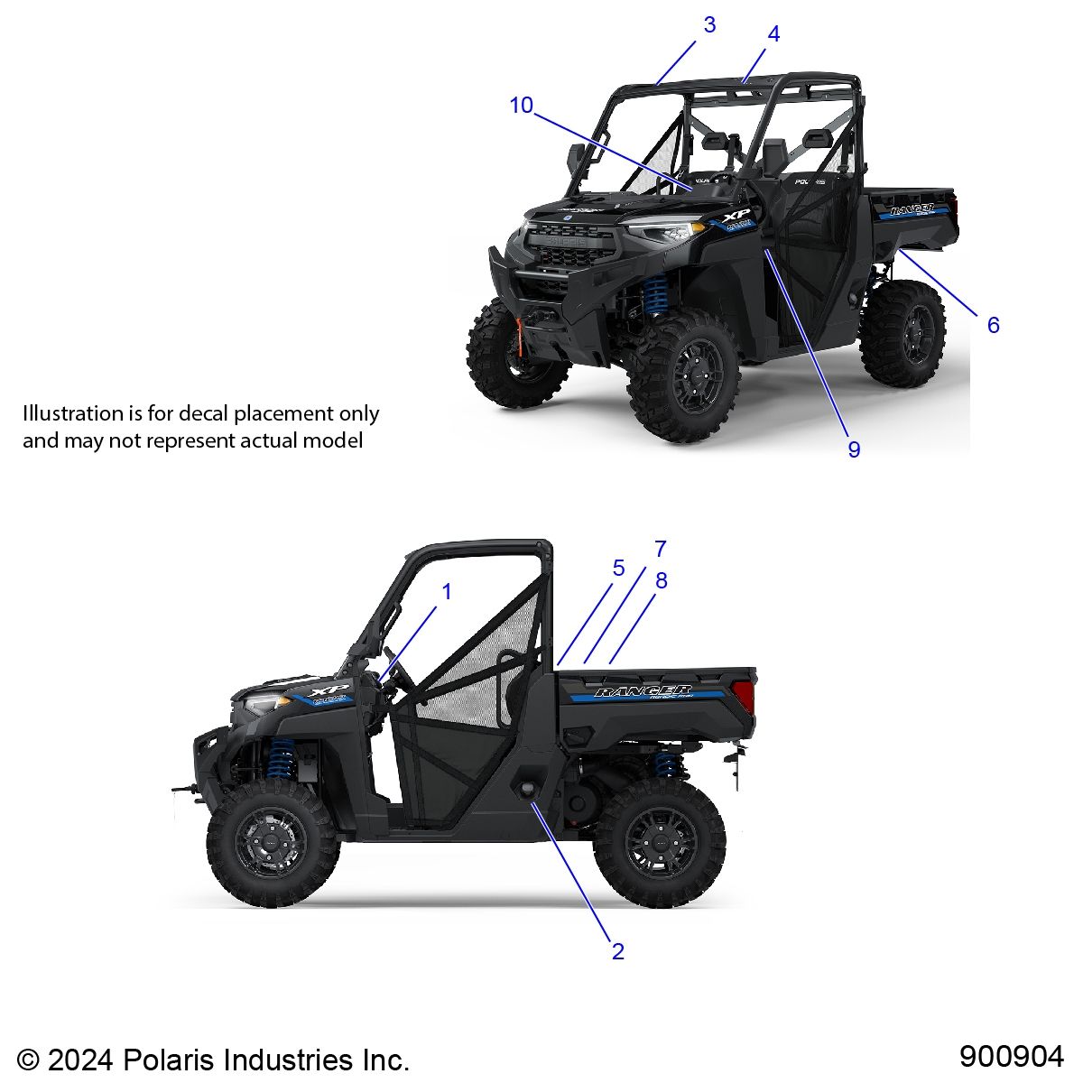 CARROSSERIE AUTOCOLLANTS GENERAL POUR RANGER XP 1000 TRACTOR NORDIC PRO 2025