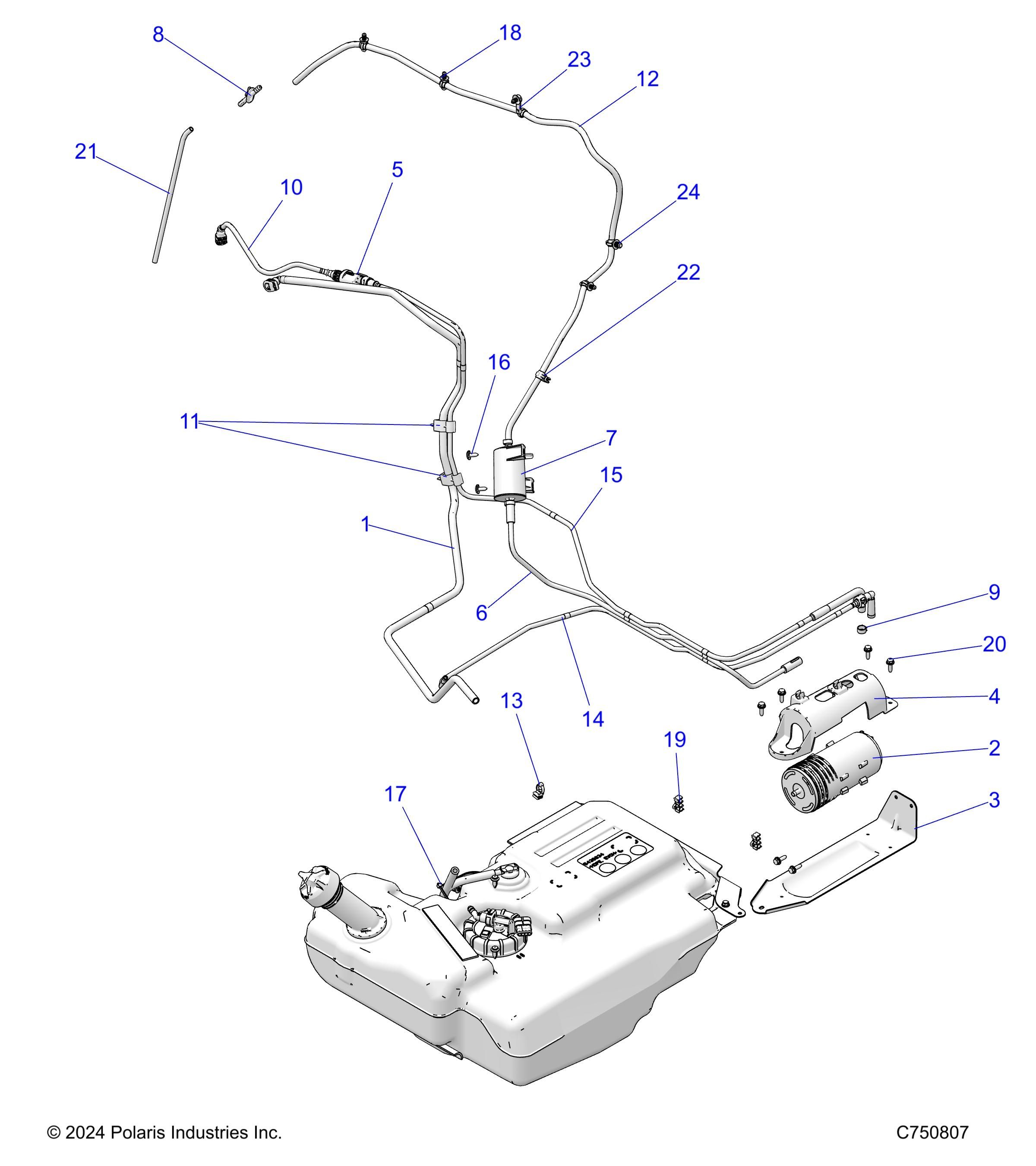 SYSTEMES DE CARBURANT CONDUITES DE CARBURANT EVAP POUR RZR XP 4 1000 PREMIUM 2024