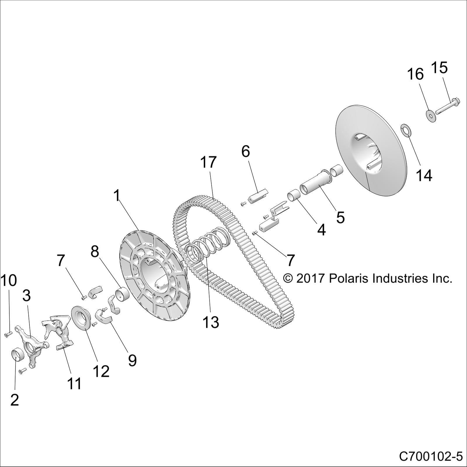 TRANSMISSION EMBRAYAGE SECONDAIRE POUR RZR RS1 2019