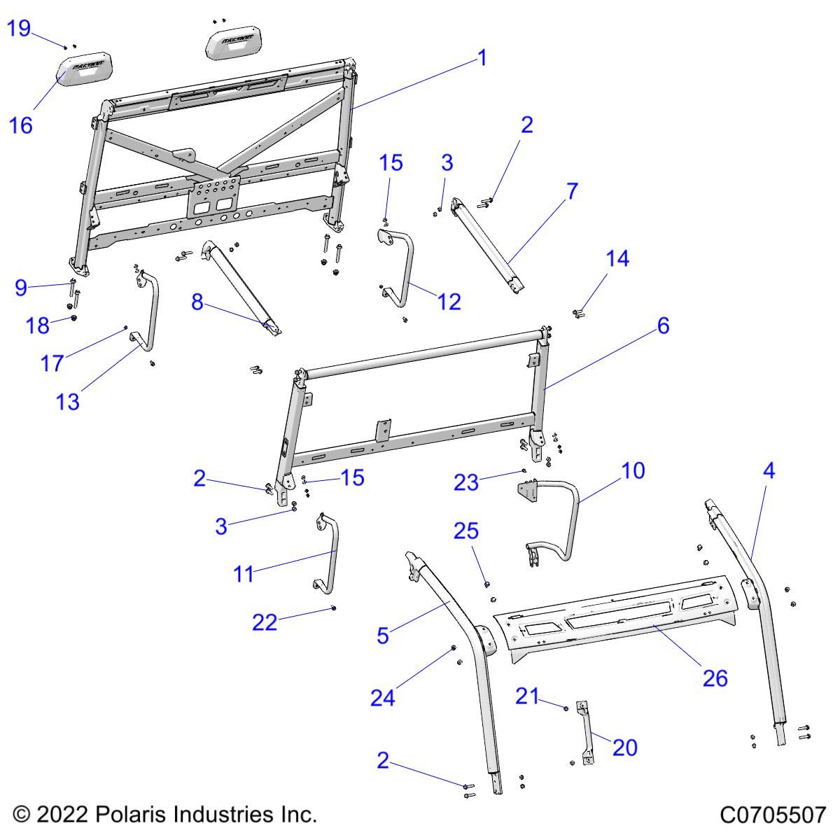 CHASSIS CAB FRAME POUR RANGER CREW XP 1000 WATERFOWL EVAP 2022