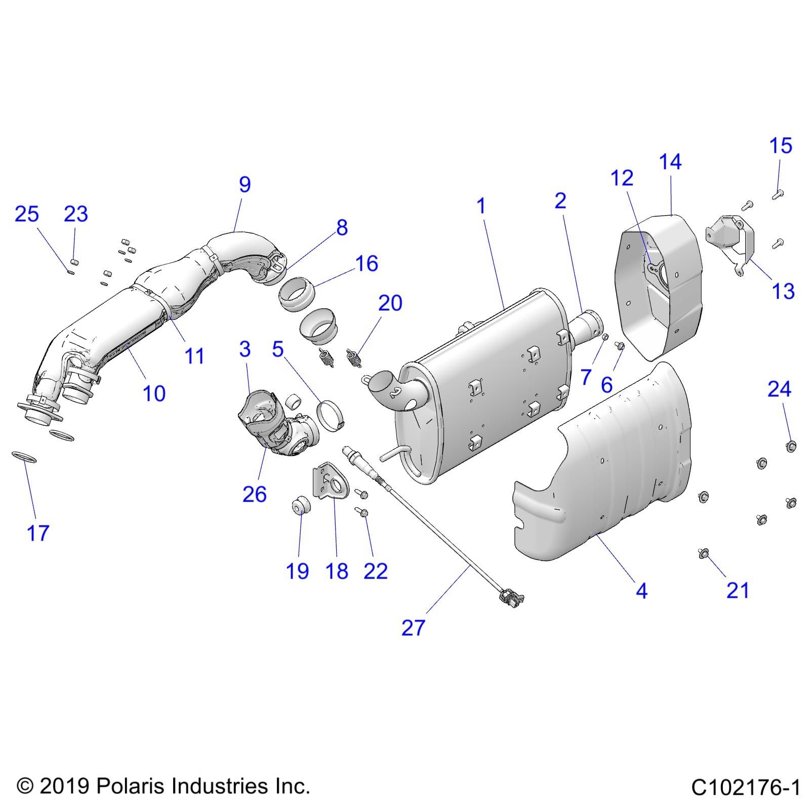 MOTEUR ECHAPPEMENT POUR SPORTSMAN 1000 55 EU5 3PC 2024