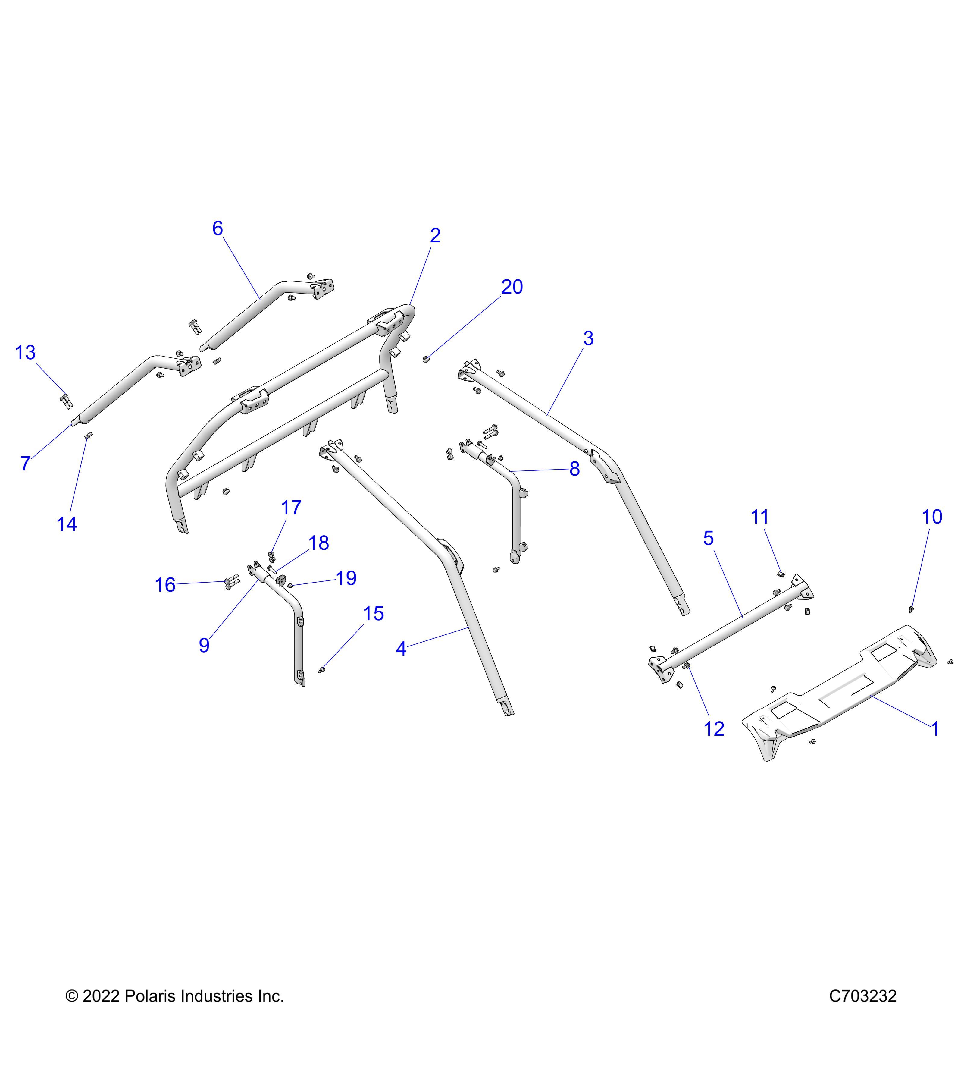 CHASSIS CAB FRAME POUR RZR XP 1000 EPS 3PC INTL (R01) 2023