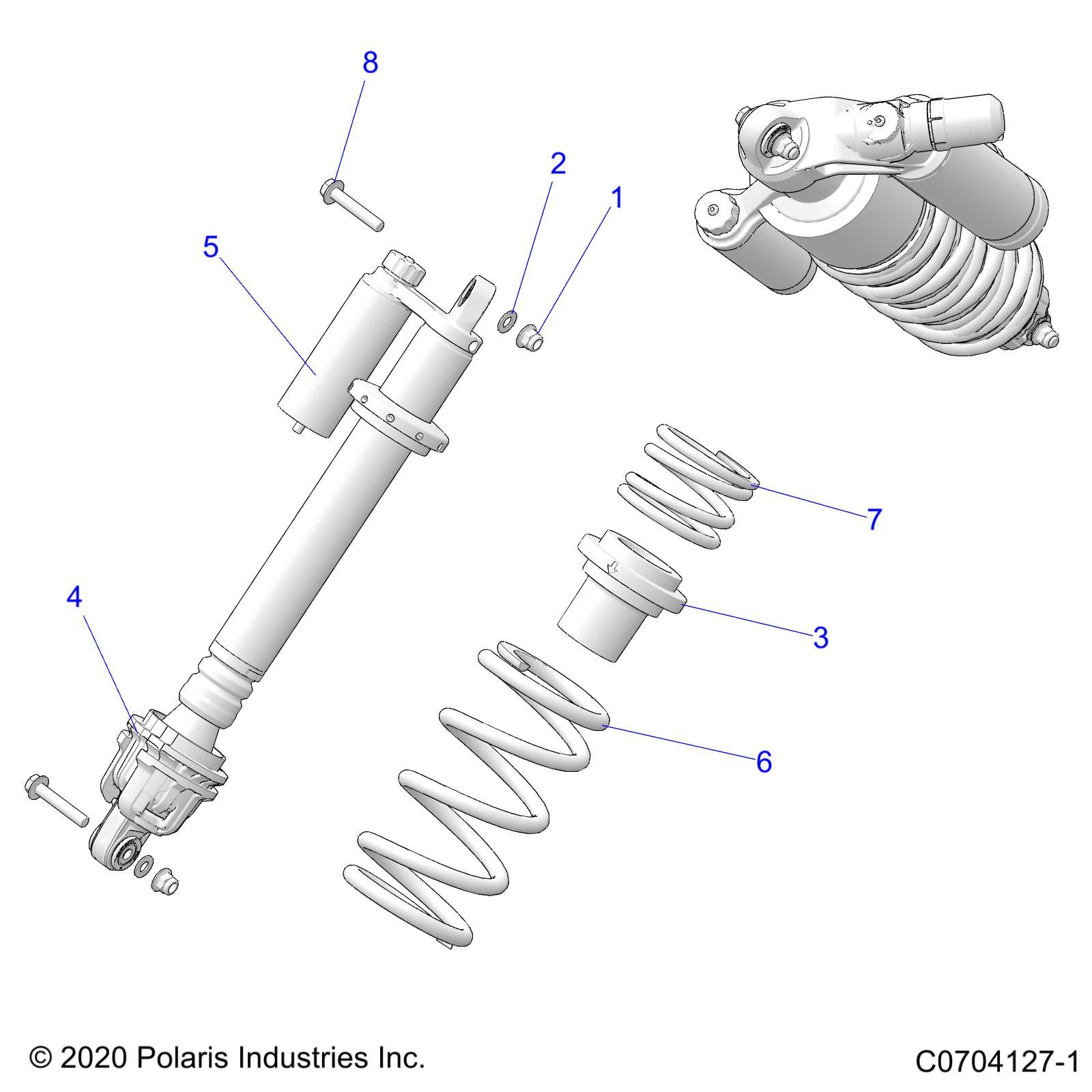 SUSPENSION FRONT SHOCK MOUNTING POUR RZR XP 4 1000 PREMIUM EVAP R01 2024