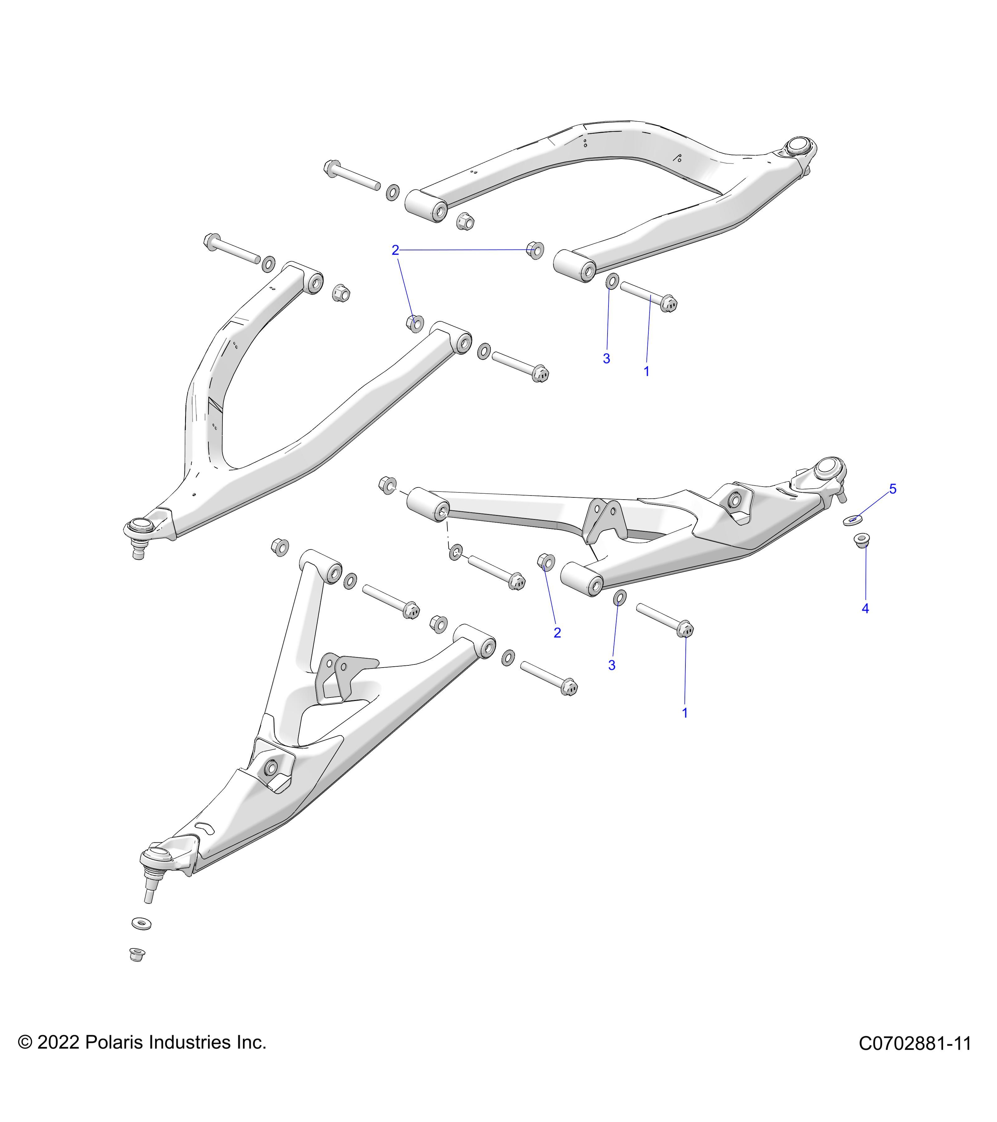 SUSPENSION FRONT CONTROL ARMS MOUNTING POUR RZR PRO R SPORTPREMIUM R01 2023