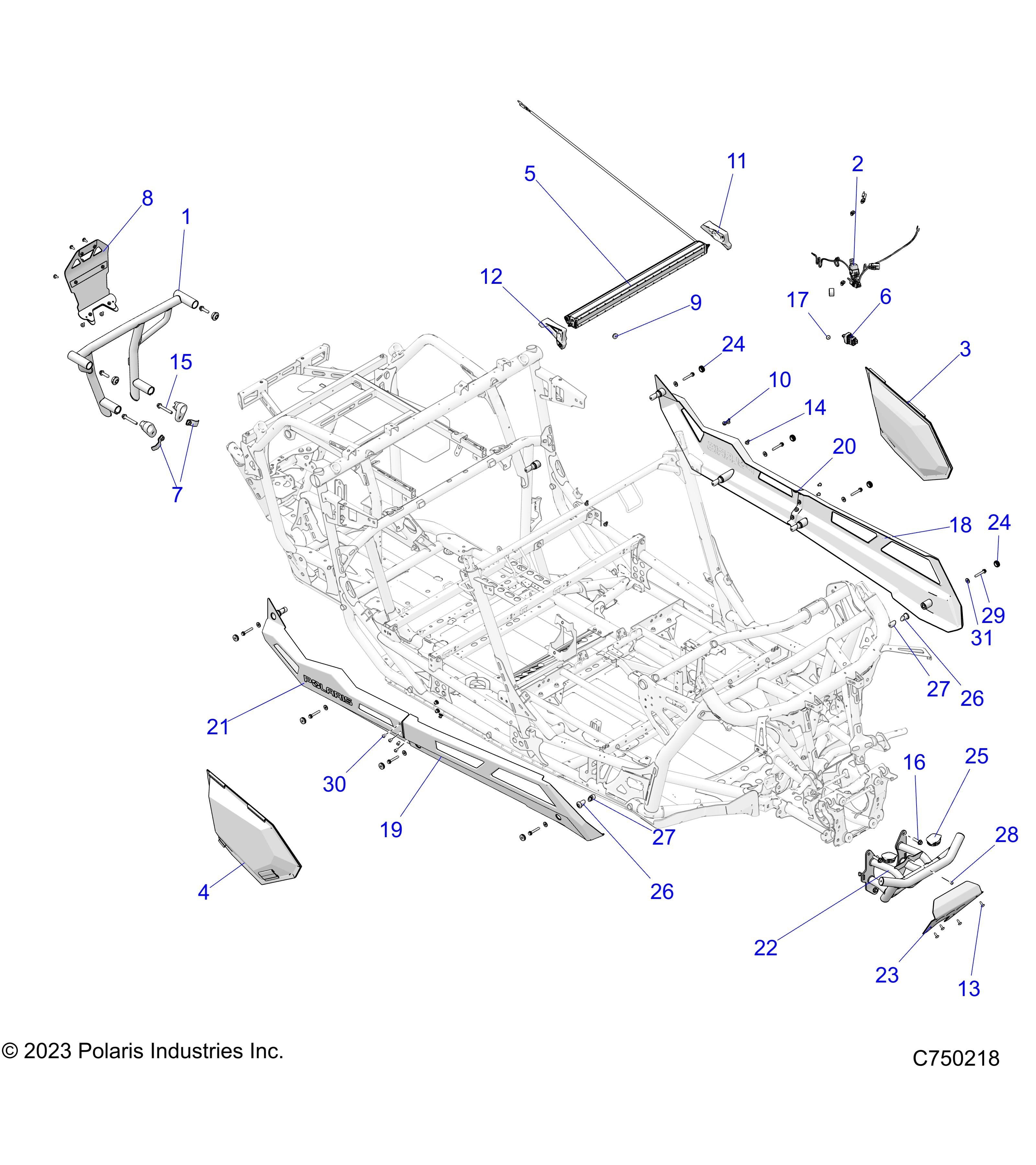 ACCESSOIRES PARE CHOCS ET BASCULE POUR RZR PRO R 4 ULTIMATE TLD 2023