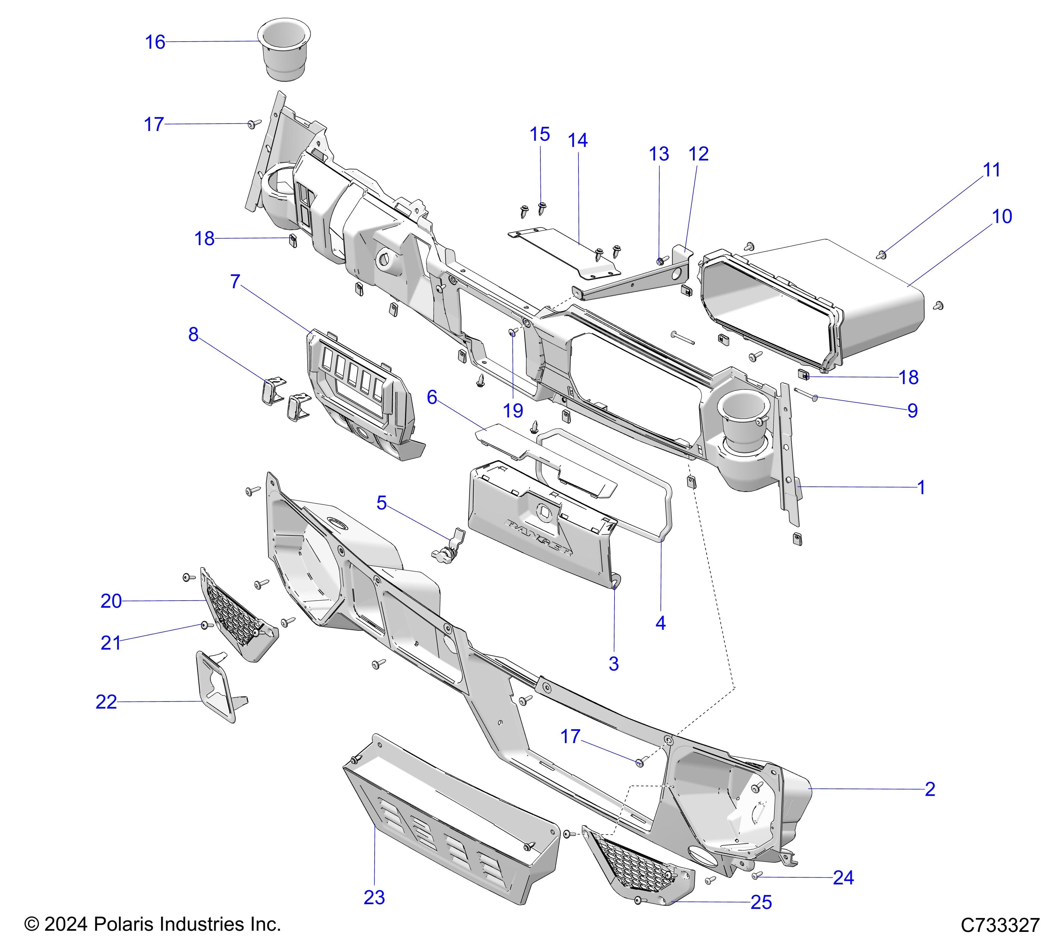 CARROSSERIE TABLEAU DE BORDS INFERIEUR POUR RANGER 1000 XP EPS NORDIC PRO SE EU 2025