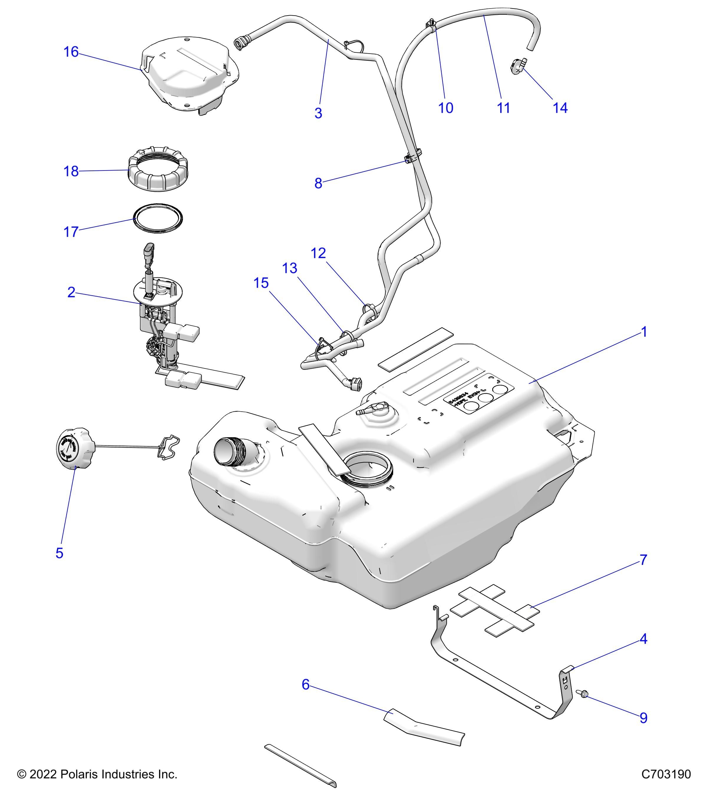 MOTEUR CIRCUIT ET RESERVOIR DE CARBURANT POUR RZR TRAIL S 1000 EPS 3PC 2023